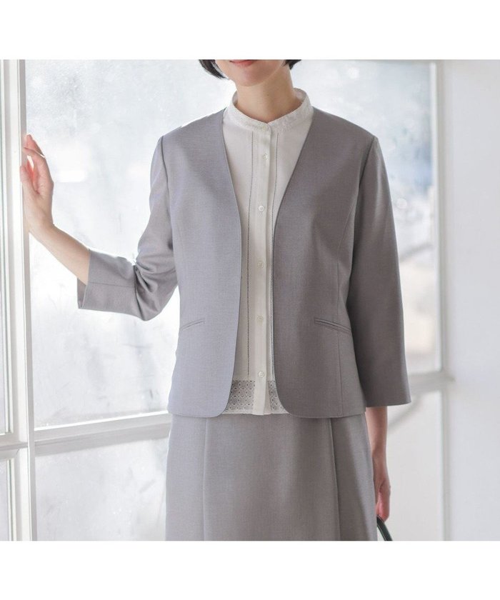 【ジェイ プレス/J.PRESS】のOXIJEWEL ストレッチ ノーカラー ジャケット インテリア・キッズ・メンズ・レディースファッション・服の通販 founy(ファニー) https://founy.com/ ファッション Fashion レディースファッション Fashion for Women アウター Coat / Outerwear Collection レディースジャケット・軽アウター Jackets ノーカラージャケット / シンプル上品コーデ Collarless Jackets ウォッシャブル Machine Washable 春 Spring 吸水 Absorbent, Quick-Dry シンプル Simple, Minimal ジャケット Jacket, Outerwear ストレッチ Stretch, Stretchy Fabric ドレープ Drape, Draping Fabric フロント Front, Front Design 羽織 Haori, Light Jacket S/S・春夏 SS, Spring/Summer, Warm Season 夏 Summer |ID: prp329100004863501 ipo3291000000036323262