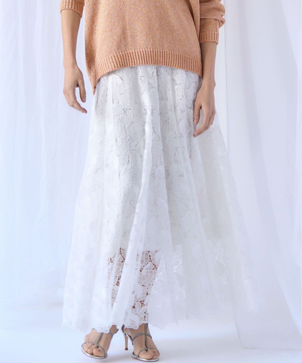 【23区/NIJYUSANKU】の【GOLD LABEL】BROCHEレース フレアスカート 人気、トレンドファッション・服の通販 founy(ファニー) 　ファッション　Fashion　レディースファッション　Fashion for Women　スカート　Skirts　Aライン・フレアスカート　A-Line & Flared Skirts　春　Spring　コレクション　Collection, Seasonal Line　シンプル　Simple, Minimal　スマート　Smart, Elegant　フラワー　Flower, Floral　フレア　Flare, Flared　レース　Lace, Lace Fabric　S/S・春夏　SS, Spring/Summer, Warm Season　おすすめ　Recommended / Our Picks　夏　Summer　エレガント 上品　Elegant　2026年　2026　 other-1|ID: prp329100004863514 ipo3291000000036158129