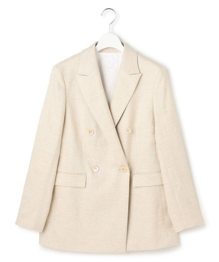 【23区/NIJYUSANKU】の【GOLD LABEL】GIOTEXリネンスパーク ダブルジャケット インテリア・キッズ・メンズ・レディースファッション・服の通販 founy(ファニー) https://founy.com/ ファッション Fashion レディースファッション Fashion for Women アウター Coat / Outerwear Collection レディースジャケット・軽アウター Jackets テーラードジャケット / 通勤・きれいめスタイル Tailored Jackets & Blazers 春 Spring コレクション Collection, Seasonal Line シンプル Simple, Minimal ジャケット Jacket, Outerwear スマート Smart, Elegant ダブル Double, Double-Breasted フェミニン Feminine, Girly リネン Linen, Linen Fabric S/S・春夏 SS, Spring/Summer, Warm Season 夏 Summer エレガント 上品 Elegant 2026年 2026 |ID: prp329100004863521 ipo3291000000036158294