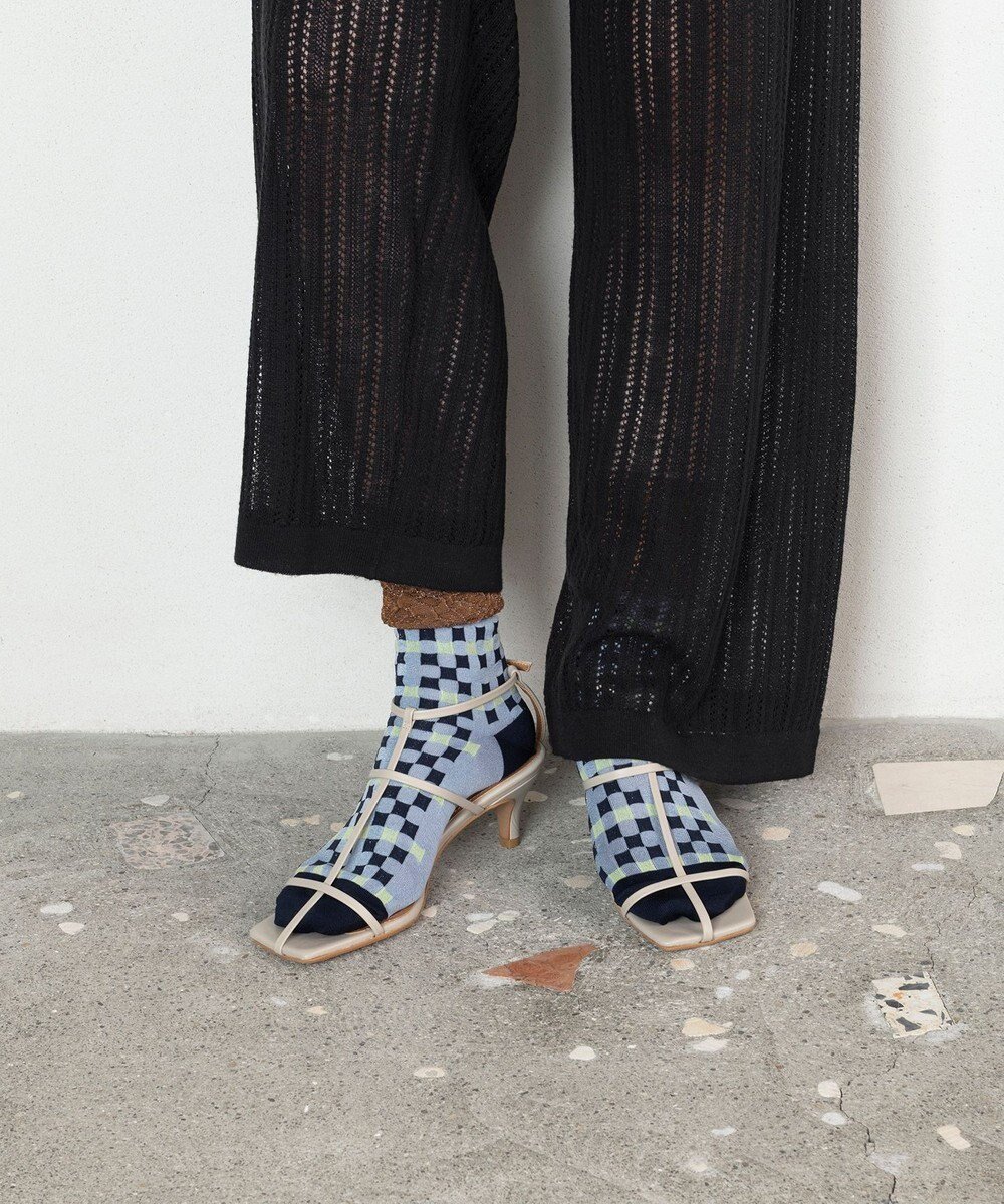 【トリコテ/Tricote】のフレア チェックソックス インテリア・キッズ・メンズ・レディースファッション・服の通販 founy(ファニー) 　ファッション　Fashion　レディースファッション　Fashion for Women　ソックス&靴下　Socks & Hosiery　レッグウェア・ストッキング　Legwear & Hosiery　おすすめ　Recommended / Our Picks　イエロー　Yellow　ソックス　Socks, Hosiery　タンブラー　Tumbler, Travel Mug　チェック　Check, Plaid, Tartan　フレア　Flare, Flared　ルーズ　Loose, Oversized　ワンポイント　One Point, Statement Accent　32BLUE|ID: prp329100004863534 ipo3291000000036158582