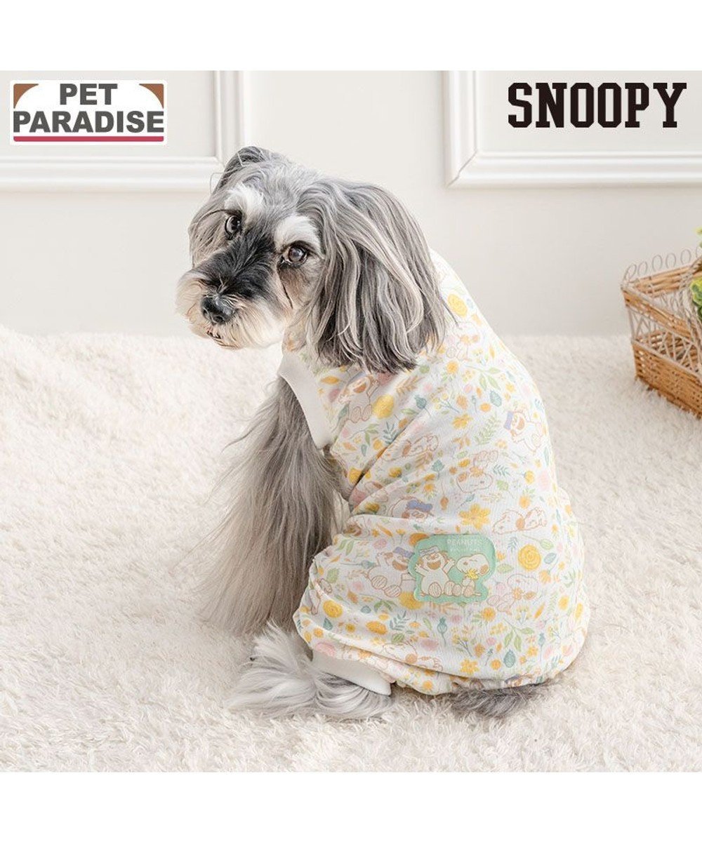 【ペットパラダイス/PET PARADISE / GOODS】のスヌーピー はじめてのロンパース 《のほほん柄》 小型犬 インテリア・キッズ・メンズ・レディースファッション・服の通販 founy(ファニー) 　イエロー　Yellow　ロンパース　Romper, Jumpsuit　夏　Summer　春　Spring　S/S・春夏　SS, Spring/Summer, Warm Season　犬　Dog　ホーム・キャンプ・アウトドア・お取り寄せ　Home Living / Home & Lifestyle / Camping Gear / Outdoor Camping　ペットグッズ　Pet Supplies　ホワイト×イエロー|ID: prp329100004863643 ipo3291000000036176444