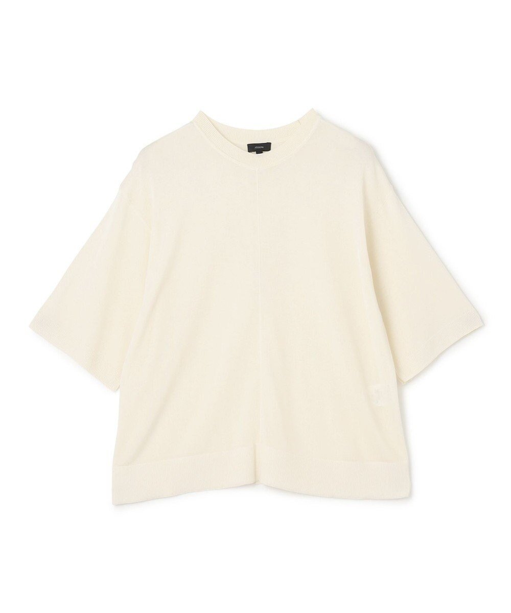【ジョゼフ/JOSEPH】のテンセルビスコース ニットTEE インテリア・キッズ・メンズ・レディースファッション・服の通販 founy(ファニー) 　ファッション　Fashion　レディースファッション　Fashion for Women　トップス・カットソー　Cut & Sew Tops　ニット　Knit Tops & Sweaters　アウトレット　Outlet / Clearance　ショート　Short, Short Length　シンプル　Simple, Minimal　スペシャル　Special, Limited Edition　セーター　Sweater, Knitwear　夏　Summer　春　Spring　S/S・春夏　SS, Spring/Summer, Warm Season　Ivory|ID: prp329100004863657 ipo3291000000036176818