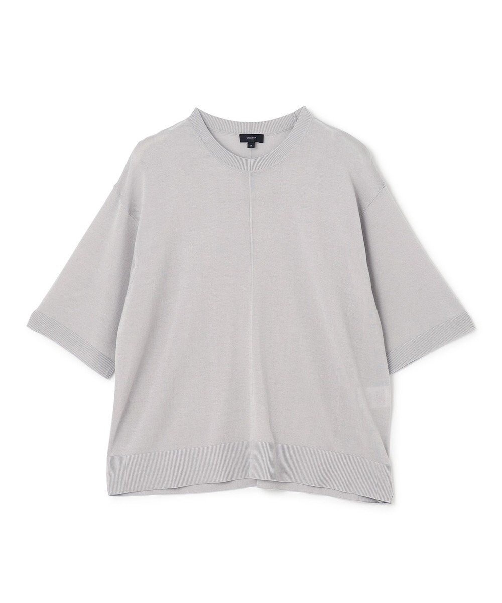 【ジョゼフ/JOSEPH】のテンセルビスコース ニットTEE インテリア・キッズ・メンズ・レディースファッション・服の通販 founy(ファニー) 　ファッション　Fashion　レディースファッション　Fashion for Women　トップス・カットソー　Cut & Sew Tops　ニット　Knit Tops & Sweaters　アウトレット　Outlet / Clearance　ショート　Short, Short Length　シンプル　Simple, Minimal　スペシャル　Special, Limited Edition　セーター　Sweater, Knitwear　夏　Summer　春　Spring　S/S・春夏　SS, Spring/Summer, Warm Season　Grey|ID: prp329100004863657 ipo3291000000036176820