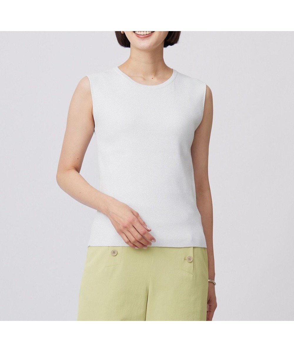 【ジェイ プレス/J.PRESS】の【WEB限定カラーあり・洗える】FINE SLEEVELESS ニット タンクトップ インテリア・キッズ・メンズ・レディースファッション・服の通販 founy(ファニー) 　ファッション　Fashion　レディースファッション　Fashion for Women　トップス・カットソー　Cut & Sew Tops　ニット　Knit Tops & Sweaters　インナー　Innerwear　カーディガン　Cardigan, Knitwear　ジャケット　Jacket, Outerwear　タンク　Tank Top, Sleeveless Top　エレガント 上品　Elegant　夏　Summer　春　Spring　S/S・春夏　SS, Spring/Summer, Warm Season　洗える　Machine Washable　シルバー系|ID: prp329100004863682 ipo3291000000036177341