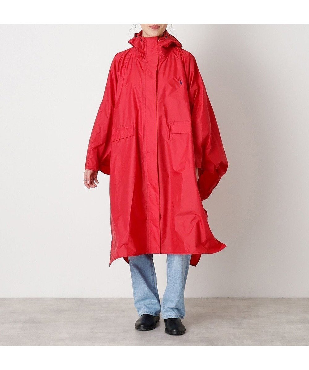 【ムーンバット/MOONBAT】のPOLO RALPH LAUREN(ポロ ラルフローレン) ポロポニー ポケッタブル レインポンチョ レインコート 無地 フード 収納袋 ロゴ入 レディース インテリア・キッズ・メンズ・レディースファッション・服の通販 founy(ファニー) 　ファッション　Fashion　レディースファッション　Fashion for Women　アウター　Coat / Outerwear Collection　コート・ロングコート・ピーコート　Long Coats, Peacoats & More　ポンチョ・ケープコート　Ponchos & Capes　コンパクト　Compact, Small Size　シューズ　Shoes, Footwear　シンプル　Simple, Minimal　フラット　Flat, Flat Shoes　ボックス　Boxy, Box Shape　ポンチョ　Poncho, Cape Style　ラップ　Wrap, Wrap Design　ワンポイント　One Point, Statement Accent　無地　Plain, Solid Color　レッド|ID: prp329100004863683 ipo3291000000036177363