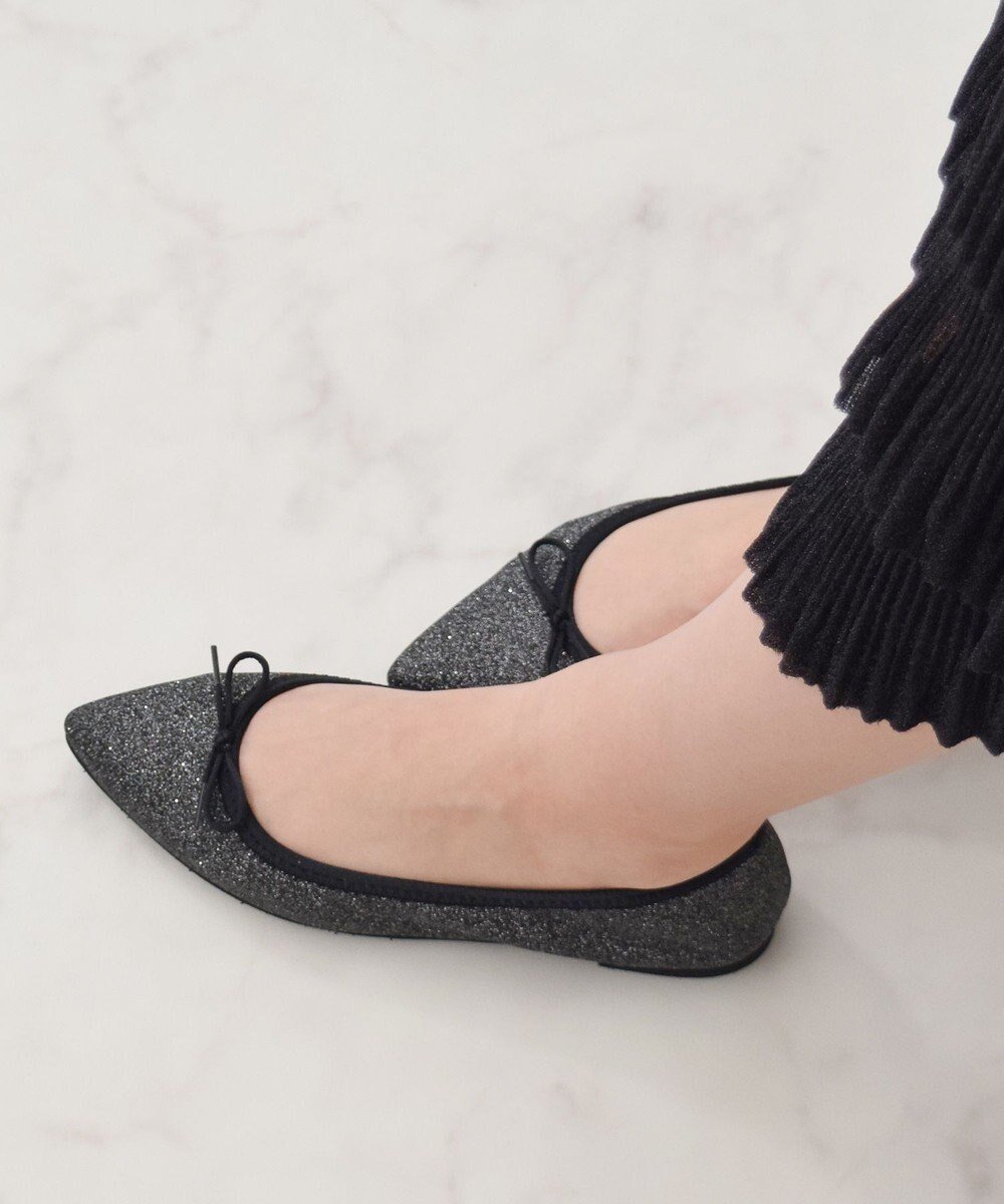 【ブリジット バーキン/Bridget Birkin】の【Bridget Birkin】ポインテッドトゥバレエシューズ インテリア・キッズ・メンズ・レディースファッション・服の通販 founy(ファニー) ファッション Fashion レディースファッション Fashion for Women シューズ Shoes, Footwear バレエ Ballet, Ballet Style リボン Ribbon, Bow エレガント 上品 Elegant ブラック雑材|ID: prp329100004864173 ipo3291000000036198734