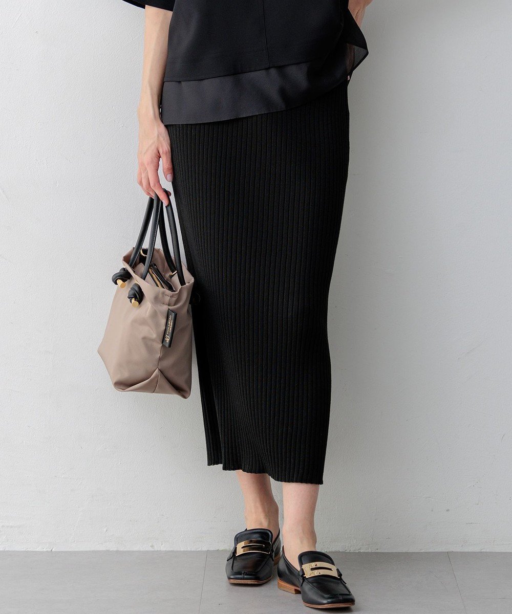 【23区/NIJYUSANKU】の【SLOW/一部店舗限定】ホールガーメント リブニット スカート インテリア・キッズ・メンズ・レディースファッション・服の通販 founy(ファニー) 　ファッション　Fashion　レディースファッション　Fashion for Women　スカート　Skirts　春　Spring　カーディガン　Cardigan, Knitwear　ストレッチ　Stretch, Stretchy Fabric　スマート　Smart, Elegant　セットアップ　Set-Up, Coordinated Outfit　フラット　Flat, Flat Shoes　ホールガーメント　WholeGarment, Seamless Knit　リブニット　Rib Knit, Ribbed Knit　リラックス　Relax, Relaxed Fit　S/S・春夏　SS, Spring/Summer, Warm Season　おすすめ　Recommended / Our Picks　お家時間・ステイホーム　Stay Home / At Home　夏　Summer　エレガント 上品　Elegant　2026年　2026　ブラック系|ID: prp329100004864263 ipo3291000000036200165