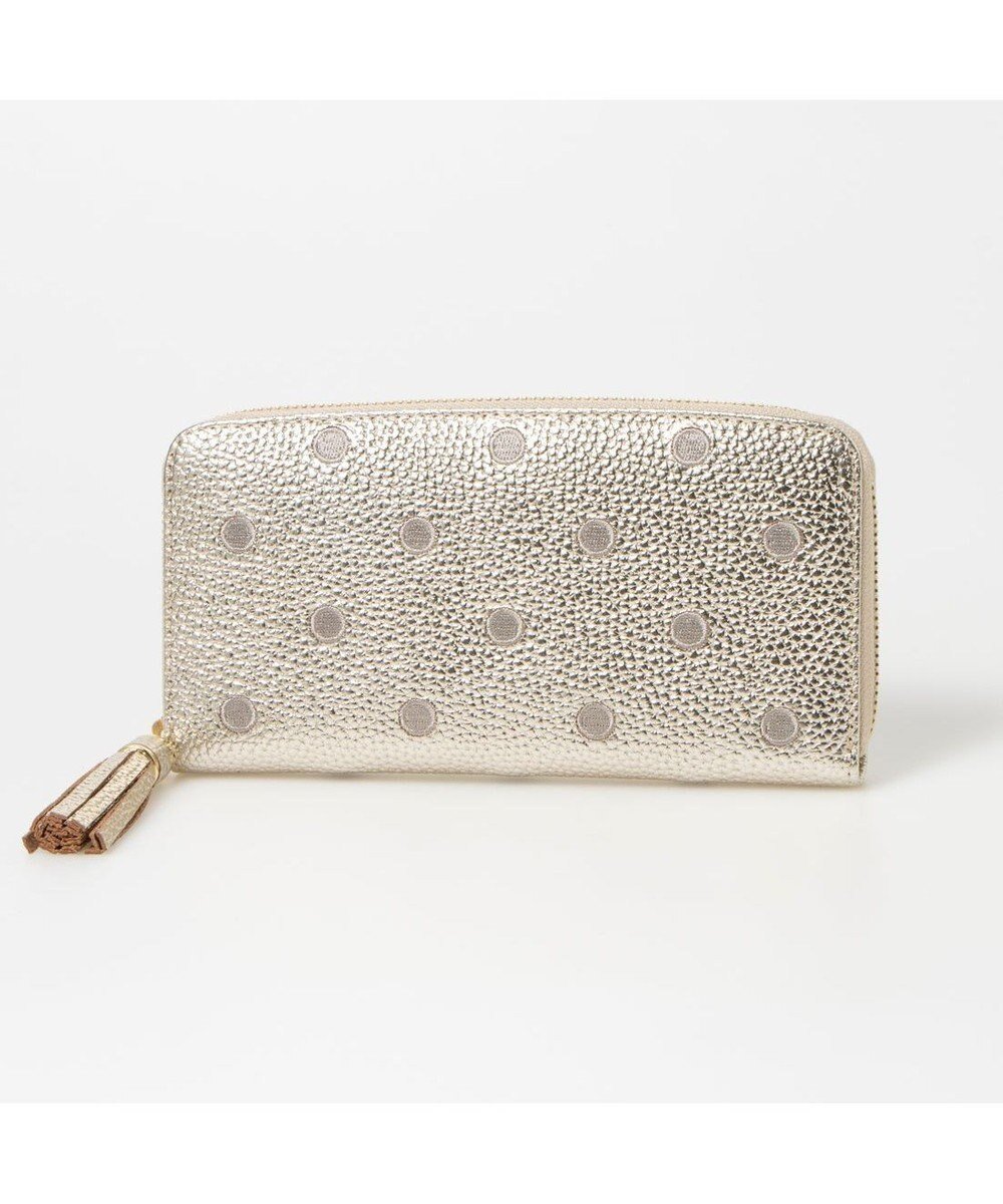 【アンビリオン/UNBILLION】のペルケ perche / 牛革ドット刺繍ラウンド長財布 インテリア・キッズ・メンズ・レディースファッション・服の通販 founy(ファニー) 　ファッション　Fashion　レディースファッション　Fashion for Women　ミニ財布・二つ折り財布　Wallets & Card Cases　おすすめ　Recommended / Our Picks　ドット　Polka Dot, Dot Pattern　ベーシック　Basic, Essential　ポケット　Pocket, Pocket Detail　ラウンド　Round, Round Neck　財布　Wallet, Purse　ゴールド|ID: prp329100004864280 ipo3291000000036200472