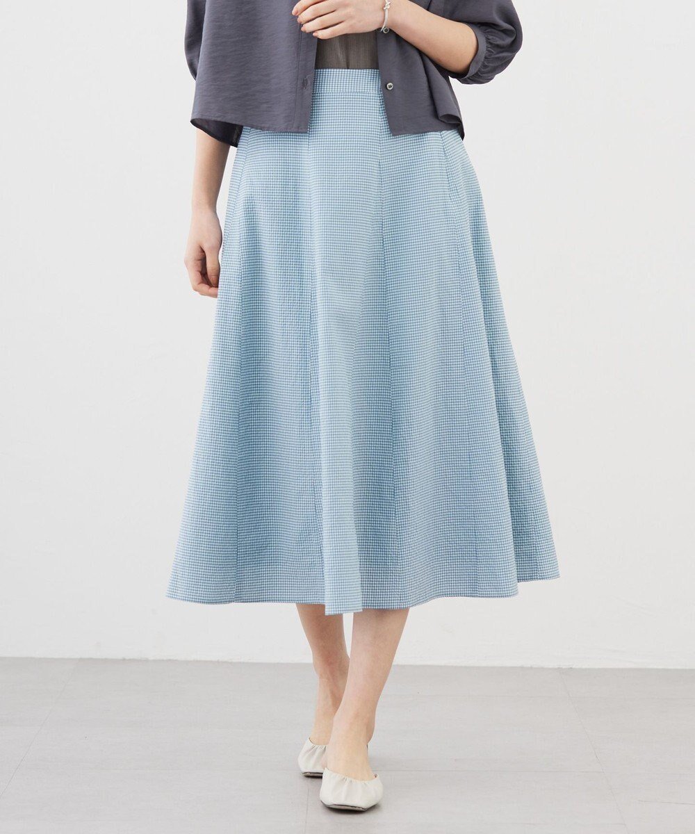 【ジェイ プレス/J.PRESS】の【洗える】アセVis ギンガム スカート インテリア・キッズ・メンズ・レディースファッション・服の通販 founy(ファニー) 　ファッション　Fashion　レディースファッション　Fashion for Women　スカート　Skirts　春　Spring　洗える　Machine Washable　ギンガム　Gingham, Gingham Fabric　切替　Switching, Contrast Panel　セットアップ　Set-Up, Coordinated Outfit　チェック　Check, Plaid, Tartan　リラックス　Relax, Relaxed Fit　S/S・春夏　SS, Spring/Summer, Warm Season　おすすめ　Recommended / Our Picks　夏　Summer　エレガント 上品　Elegant　シーグリーン系3|ID: prp329100004864283 ipo3291000000036200509