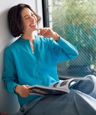 【アンフィーロ 自由区/UNFILO】のシアーフォルムニット キーネックカーディガン ターコイズ|ID: prp329100004864289 ipo3291000000036200585