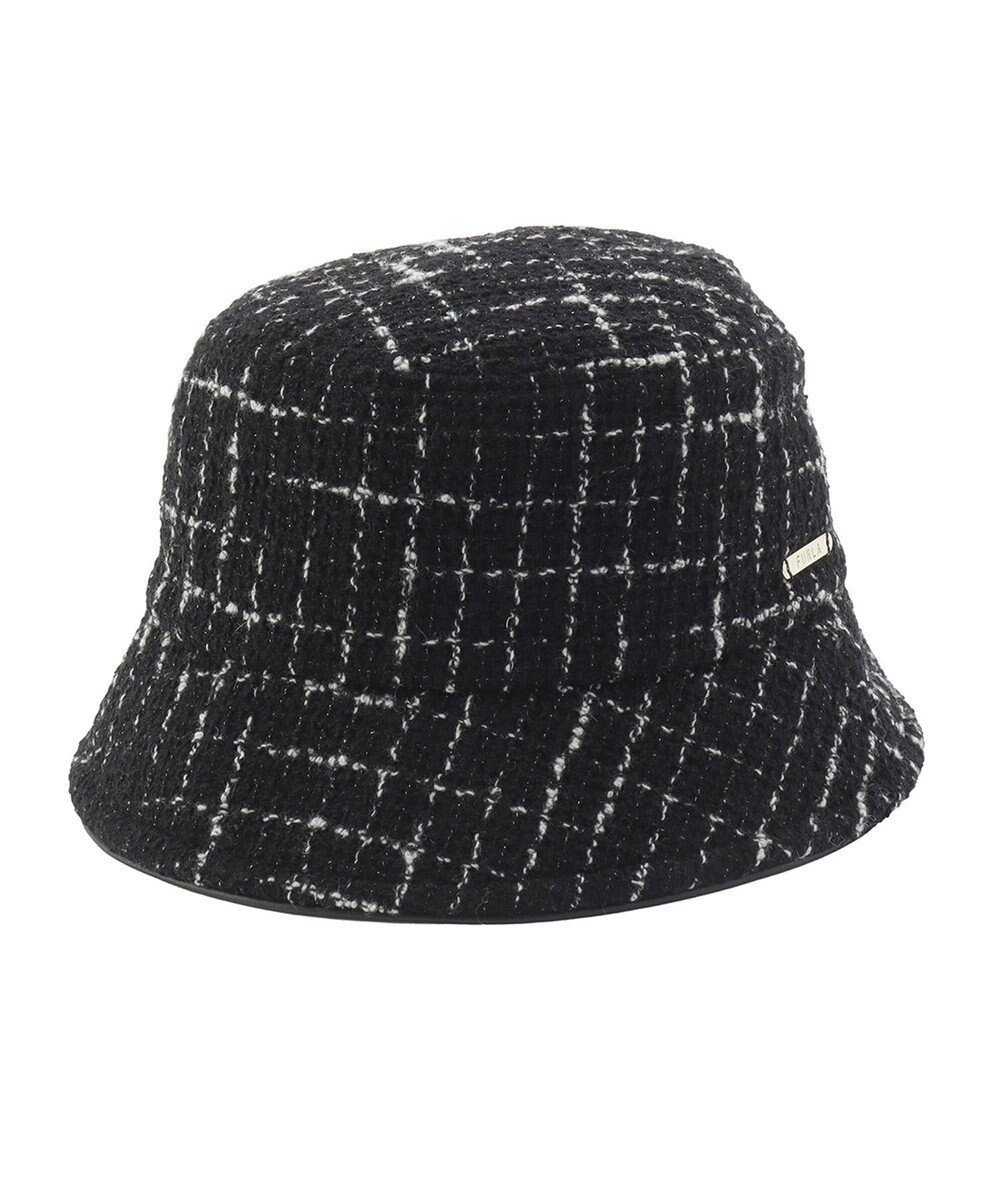 【ムーンバット/MOONBAT】のFURLA 【日本製】チェックツイード バケットハット インテリア・キッズ・メンズ・レディースファッション・服の通販 founy(ファニー) ファッション Fashion レディースファッション Fashion for Women キャップ&ハット Hats & Caps イタリア Italy エレガント 上品 Elegant コレクション Collection, Seasonal Line チェック Check, Plaid, Tartan チャーム Charm, Pendant ツイード Twill, Twill Weave パターン Pattern, Design Print メタル Metal, Metal Parts ワンポイント One Point, Statement Accent 帽子 Hat, Headwear 日本製 Made In Japan ブラック|ID: prp329100004864293 ipo3291000000036200689