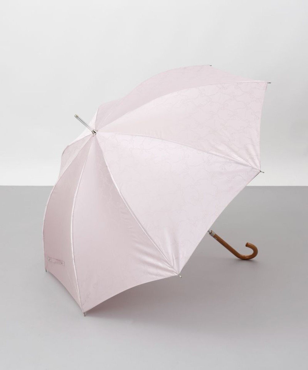 【アウロラ/AURORA】の【 NINA RICCI(ニナ リッチ)】リボン柄無地ジャガード雨傘(長傘) インテリア・キッズ・メンズ・レディースファッション・服の通販 founy(ファニー) 　ファッション　Fashion　レディースファッション　Fashion for Women　レイングッズ・傘・晴雨兼用傘　Umbrellas & Rain Gear　シンプル　Simple, Minimal　フランス　France, French　ランダム　Random, Irregular　リボン　Ribbon, Bow　エレガント 上品　Elegant　傘　Umbrella, Parasol　無地　Plain, Solid Color　グレイッシュピンク|ID: prp329100004864299 ipo3291000000036200843