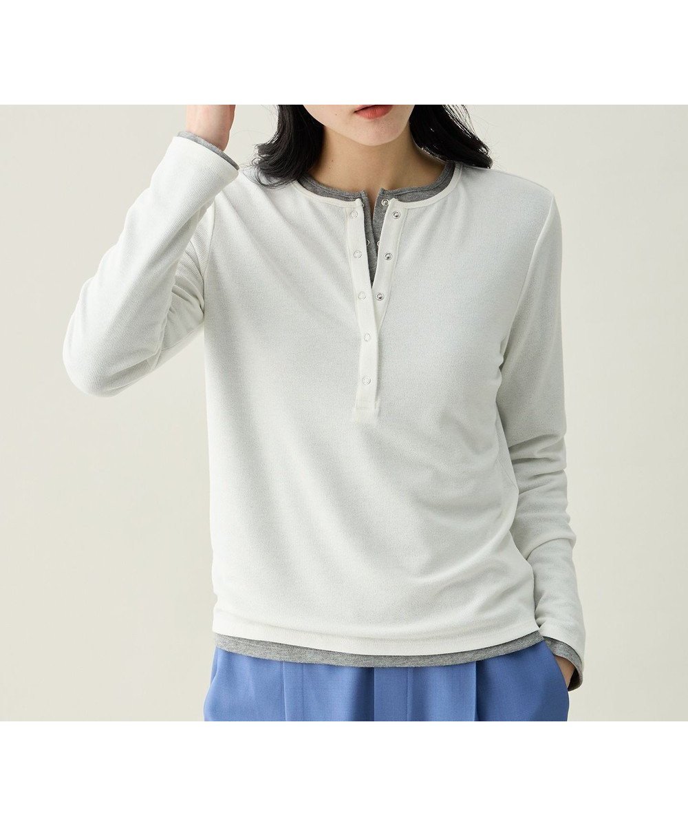 【エニー/ANY】のクリアラメフライスヘンリーネックプルオーバー インテリア・キッズ・メンズ・レディースファッション・服の通販 founy(ファニー) 　ファッション　Fashion　レディースファッション　Fashion for Women　トップス・カットソー　Cut & Sew Tops　シャツ・ブラウス・オフィスカジュアル　Elegant Blouses & Button-Ups　ロングTシャツ・Tシャツ　Longline T-Shirts & Tees　カジュアルプルオーバー・ニットトップス　Pullovers & Knit Tops / Casual Pullovers　カットソー・ベーシックTシャツ　Cut-and-Sewn Tops / Stretch Tees & Basics　春　Spring　カットソー　Cut and Sewn Top　今季　This Season, Current Season　シンプル　Simple, Minimal　ストレッチ　Stretch, Stretchy Fabric　ストレート　Straight, Straight Cut　デニム　Denim, Jeans Material　トレンド　Trend, Trending Now　バランス　Balance, Style Balance　ワイド　Wide, Wide Fit　S/S・春夏　SS, Spring/Summer, Warm Season　おすすめ　Recommended / Our Picks　夏　Summer　オフ|ID: prp329100004864302 ipo3291000000036200931