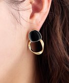 【ティアクラッセ/Tiaclasse】のカラーメタルリングピアス ゴールド×ブラック|ID: prp329100004864311 ipo3291000000036201136