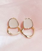 【ティアクラッセ/Tiaclasse】のカラーメタルリングピアス ゴールド×オフホワイト|ID: prp329100004864311 ipo3291000000036201143