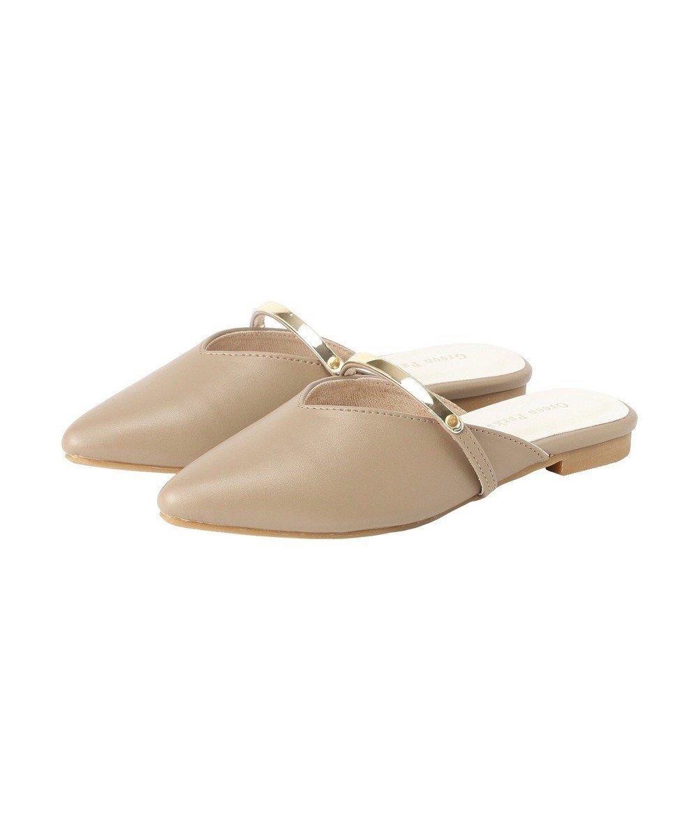 【グリーンパークス/Green Parks】のVカットメタルパーツミュール インテリア・キッズ・メンズ・レディースファッション・服の通販 founy(ファニー) 　ファッション　Fashion　レディースファッション　Fashion for Women　シューズ　Shoes, Footwear　シンプル　Simple, Minimal　フラット　Flat, Flat Shoes　メタル　Metal, Metal Parts　エレガント 上品　Elegant　夏　Summer　春　Spring　S/S・春夏　SS, Spring/Summer, Warm Season　Beige|ID: prp329100004864359 ipo3291000000036201955