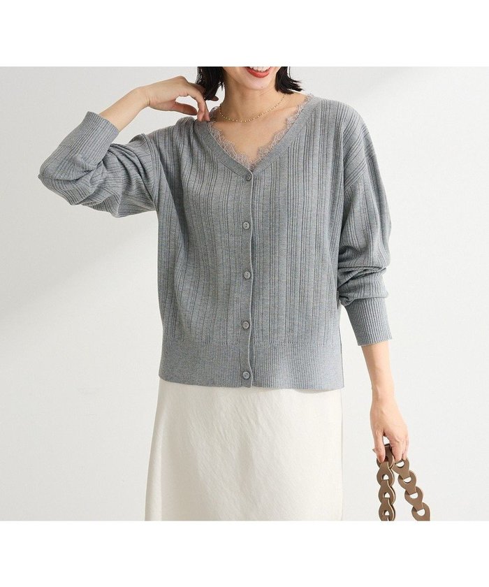 【グリーンパークス/Green Parks】のレースドッキングニットカーディガン インテリア・キッズ・メンズ・レディースファッション・服の通販 founy(ファニー) https://founy.com/ ファッション Fashion レディースファッション Fashion for Women トップス・カットソー Cut & Sew Tops ニット Knit Tops & Sweaters カーディガン・羽織り Layered Style Cardigans おすすめ Recommended / Our Picks カーディガン Cardigan, Knitwear コンパクト Compact, Small Size ジャケット Jacket, Outerwear デコルテ Décolleté, Neckline ドッキング Docking, Mixed Material ポケット Pocket, Pocket Detail レース Lace, Lace Fabric エレガント 上品 Elegant 夏 Summer 春 Spring S/S・春夏 SS, Spring/Summer, Warm Season |ID: prp329100004864363 ipo3291000000036202013