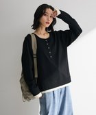 【グリーンパークス/Green Parks】のヘンリーネックレイヤードニットプルオーバー Black|ID: prp329100004864394 ipo3291000000036289650