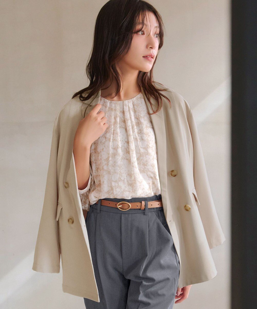 【ティアクラッセ/Tiaclasse】のリラクシーダブルジャケット 人気、トレンドファッション・服の通販 founy(ファニー) 　ファッション　Fashion　レディースファッション　Fashion for Women　アウター　Coat / Outerwear Collection　レディースジャケット・軽アウター　Jackets　テーラードジャケット / 通勤・きれいめスタイル　Tailored Jackets & Blazers　インナー　Innerwear　ウォッシャブル　Machine Washable　春　Spring　洗える　Machine Washable　秋　Autumn　カットソー　Cut and Sewn Top　クラシカル　Classical, Vintage-Inspired　シンプル　Simple, Minimal　ジャケット　Jacket, Outerwear　ダブル　Double, Double-Breasted　なめらか　Smooth, Silky Texture　長袖　Long Sleeve, Full Sleeve　バランス　Balance, Style Balance　フェミニン　Feminine, Girly　フロント　Front, Front Design　メランジ　Melange, Mixed Yarn　ロング　Long, Long-Length　A/W・秋冬　Autumn/Winter　S/S・春夏　SS, Spring/Summer, Warm Season　夏　Summer　エレガント 上品　Elegant　ビジネス 仕事 通勤　Business / Work / Commuting　 other-1|ID: prp329100004864396 ipo3291000000036202361