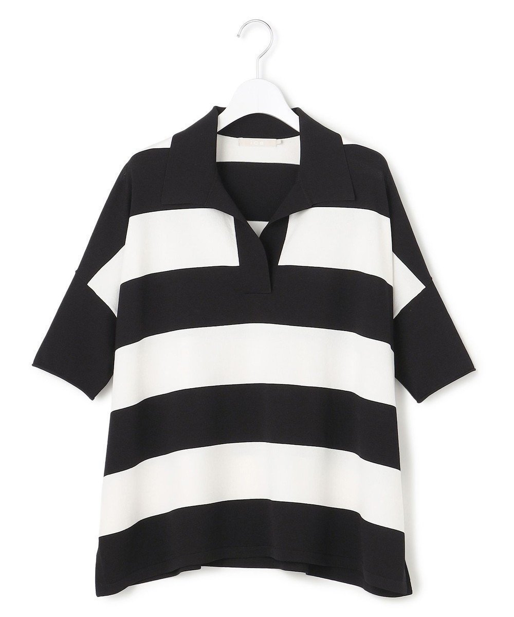 【アイシービー/iCB】の【先行予約】VIS/NYハイゲージ 半袖ボーダーポロニット インテリア・キッズ・メンズ・レディースファッション・服の通販 founy(ファニー) ファッション Fashion レディースファッション Fashion for Women トップス・カットソー Cut & Sew Tops ニット Knit Tops & Sweaters 春 Spring スキッパー Skipper, Open Collar ストレッチ Stretch, Stretchy Fabric ストレート Straight, Straight Cut スポーティ Sporty, Casual Athletic セーター Sweater, Knitwear トレンド Trend, Trending Now 人気 Popular, Best Seller 半袖 Short Sleeve, Half Sleeve リラックス Relax, Relaxed Fit S/S・春夏 SS, Spring/Summer, Warm Season 夏 Summer エレガント 上品 Elegant 2026年 2026 オフホワイト×ブラックボーダー|ID: prp329100004864397 ipo3291000000036202385