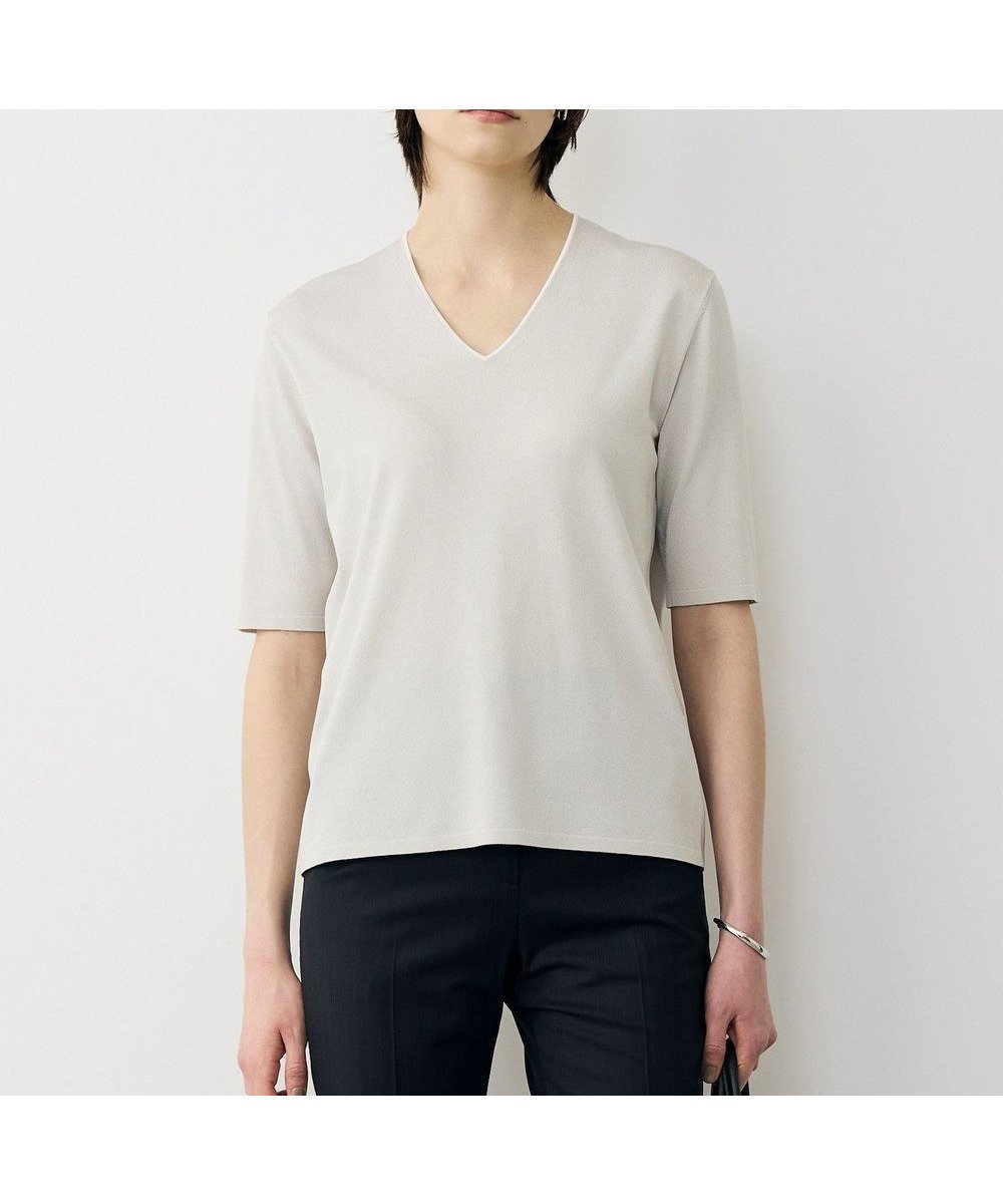 【アイシービー/iCB】の【先行予約・WEB限定カラーあり】 シンセティックハイゲージ 半袖Vネックニット インテリア・キッズ・メンズ・レディースファッション・服の通販 founy(ファニー) ファッション Fashion レディースファッション Fashion for Women トップス・カットソー Cut & Sew Tops ニット Knit Tops & Sweaters Vネックトップス V-Neck Tops / V-Cut Neckline Shirts インナー Innerwear 春 Spring カーディガン Cardigan, Knitwear シンプル Simple, Minimal ジャケット Jacket, Outerwear セーター Sweater, Knitwear 半袖 Short Sleeve, Half Sleeve リラックス Relax, Relaxed Fit ロング Long, Long-Length S/S・春夏 SS, Spring/Summer, Warm Season 夏 Summer エレガント 上品 Elegant 2026年 2026 トープ|ID: prp329100004864409 ipo3291000000036202522