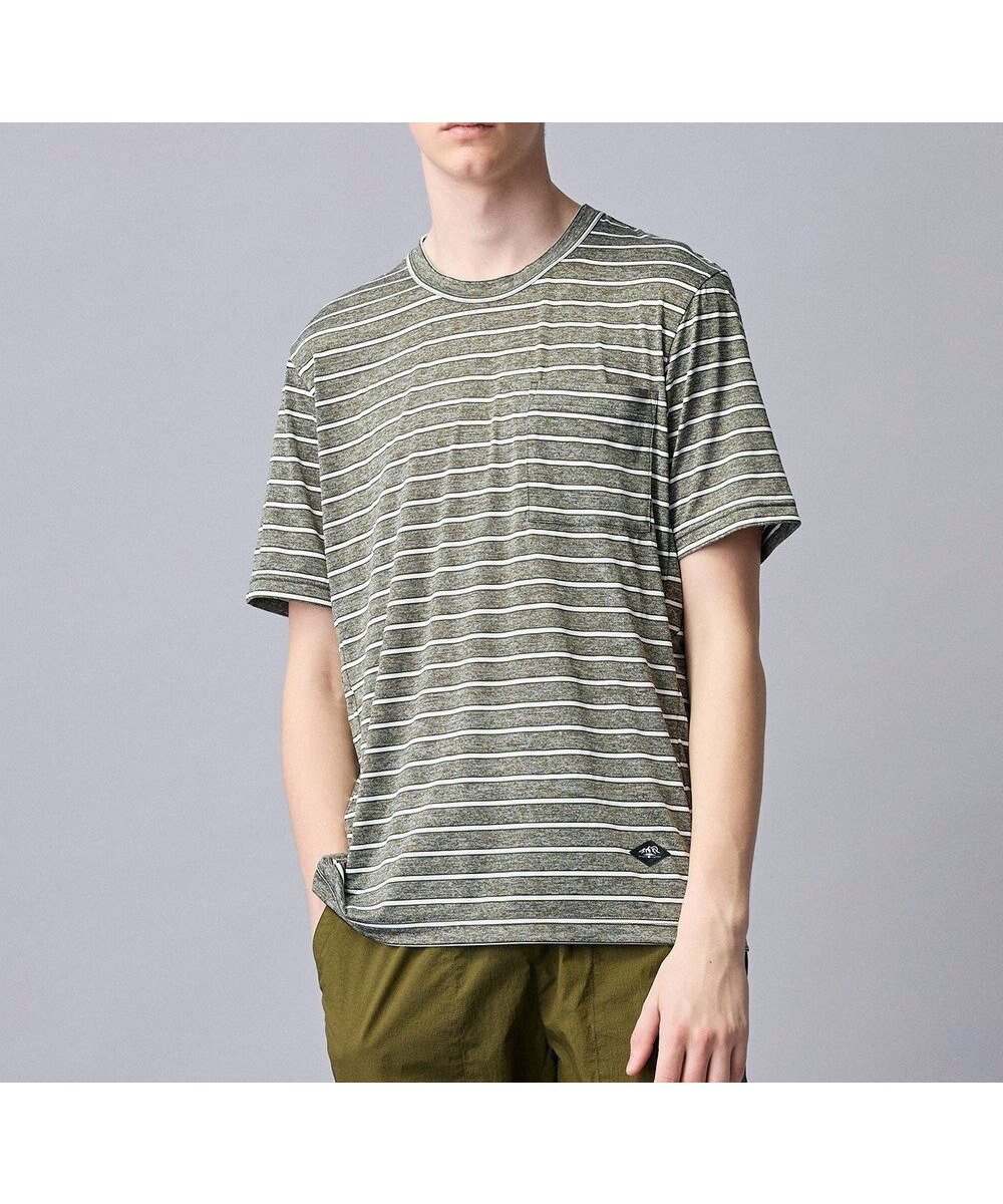 【ジョセフ アブード マウンテン/JOSEPH ABBOUD MOUNTAIN】のクールスキンボーダー Tシャツ インテリア・キッズ・メンズ・レディースファッション・服の通販 founy(ファニー) 　ファッション　Fashion　レディースファッション　Fashion for Women　トップス・カットソー　Cut & Sew Tops　シャツ・ブラウス・オフィスカジュアル　Elegant Blouses & Button-Ups　ロングTシャツ・Tシャツ　Longline T-Shirts & Tees　カットソー・ベーシックTシャツ　Cut-and-Sewn Tops / Stretch Tees & Basics　インナー　Innerwear　春　Spring　カットソー　Cut and Sewn Top　吸水　Absorbent, Quick-Dry　軽量　Lightweight, Ultra Light　ジャケット　Jacket, Outerwear　ストレッチ　Stretch, Stretchy Fabric　スマート　Smart, Elegant　ボーダー　Border, Stripe　メランジ　Melange, Mixed Yarn　リラックス　Relax, Relaxed Fit　S/S・春夏　SS, Spring/Summer, Warm Season　おすすめ　Recommended / Our Picks　夏　Summer　ビジネス 仕事 通勤　Business / Work / Commuting　カーキ系2|ID: prp329100004864416 ipo3291000000036202637