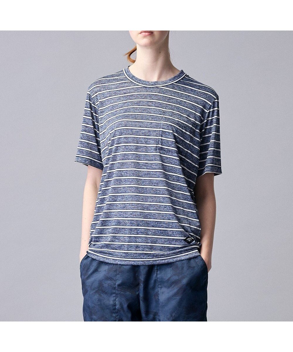 【ジョセフ アブード マウンテン/JOSEPH ABBOUD MOUNTAIN】のクールスキンボーダー Tシャツ インテリア・キッズ・メンズ・レディースファッション・服の通販 founy(ファニー) 　ファッション　Fashion　レディースファッション　Fashion for Women　トップス・カットソー　Cut & Sew Tops　シャツ・ブラウス・オフィスカジュアル　Elegant Blouses & Button-Ups　ロングTシャツ・Tシャツ　Longline T-Shirts & Tees　カットソー・ベーシックTシャツ　Cut-and-Sewn Tops / Stretch Tees & Basics　インナー　Innerwear　春　Spring　カットソー　Cut and Sewn Top　吸水　Absorbent, Quick-Dry　軽量　Lightweight, Ultra Light　ジャケット　Jacket, Outerwear　ストレッチ　Stretch, Stretchy Fabric　スマート　Smart, Elegant　ボーダー　Border, Stripe　メランジ　Melange, Mixed Yarn　リラックス　Relax, Relaxed Fit　S/S・春夏　SS, Spring/Summer, Warm Season　おすすめ　Recommended / Our Picks　夏　Summer　ビジネス 仕事 通勤　Business / Work / Commuting　ネイビー系2|ID: prp329100004864416 ipo3291000000036202640