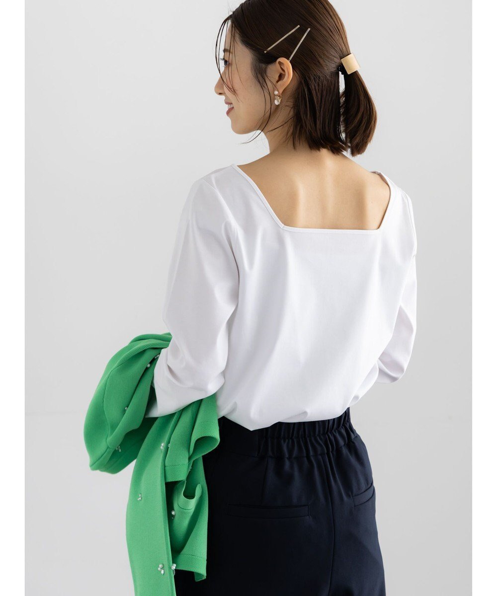 【テチチ/Te chichi】の前後2WAYネックデザインロンT《2026 spring catalog item》 インテリア・キッズ・メンズ・レディースファッション・服の通販 founy(ファニー) 　ファッション　Fashion　レディースファッション　Fashion for Women　トップス・カットソー　Cut & Sew Tops　シャツ・ブラウス・オフィスカジュアル　Elegant Blouses & Button-Ups　ロングTシャツ・Tシャツ　Longline T-Shirts & Tees　カットソー・ベーシックTシャツ　Cut-and-Sewn Tops / Stretch Tees & Basics　2026年　2026　カットソー　Cut and Sewn Top　ジャケット　Jacket, Outerwear　スクエア　Square, Square Shape　ロング　Long, Long-Length　エレガント 上品　Elegant　夏　Summer　S/S・春夏　SS, Spring/Summer, Warm Season　A/W・秋冬　Autumn/Winter　ビジネス 仕事 通勤　Business / Work / Commuting　オフホワイト|ID: prp329100004864426 ipo3291000000036202797