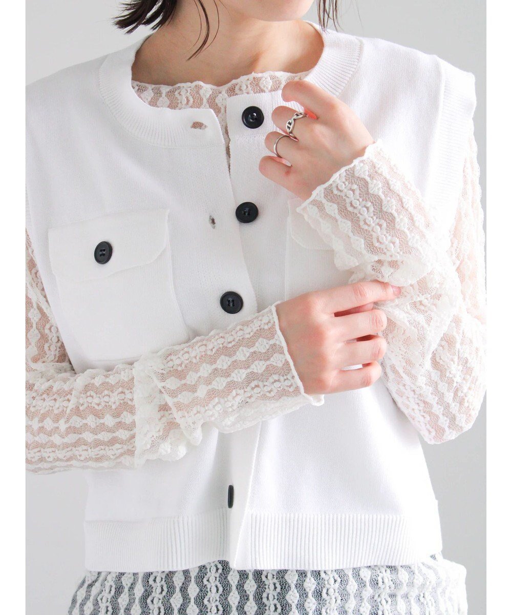 【テチチ/Te chichi】のストレッチレーストップス《2026 spring catalog item》 インテリア・キッズ・メンズ・レディースファッション・服の通販 founy(ファニー) 　ファッション　Fashion　レディースファッション　Fashion for Women　トップス・カットソー　Cut & Sew Tops　シャツ・ブラウス・オフィスカジュアル　Elegant Blouses & Button-Ups　ロングTシャツ・Tシャツ　Longline T-Shirts & Tees　カットソー・ベーシックTシャツ　Cut-and-Sewn Tops / Stretch Tees & Basics　2026年　2026　おすすめ　Recommended / Our Picks　インナー　Innerwear　カットソー　Cut and Sewn Top　ジャケット　Jacket, Outerwear　ストレッチ　Stretch, Stretchy Fabric　フィット　Fit, Slim Fit　レース　Lace, Lace Fabric　夏　Summer　S/S・春夏　SS, Spring/Summer, Warm Season　A/W・秋冬　Autumn/Winter　オフホワイト|ID: prp329100004864427 ipo3291000000036202812