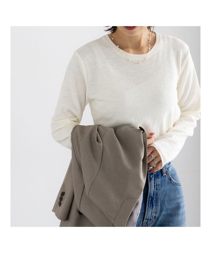 【テチチ/Te chichi】のスラブ天竺プルオーバー インテリア・キッズ・メンズ・レディースファッション・服の通販 founy(ファニー) https://founy.com/ ファッション Fashion レディースファッション Fashion for Women トップス・カットソー Cut & Sew Tops シャツ・ブラウス・オフィスカジュアル Elegant Blouses & Button-Ups ロングTシャツ・Tシャツ Longline T-Shirts & Tees カジュアルプルオーバー・ニットトップス Pullovers & Knit Tops / Casual Pullovers カットソー・ベーシックTシャツ Cut-and-Sewn Tops / Stretch Tees & Basics インナー Innerwear カットソー Cut and Sewn Top カーディガン Cardigan, Knitwear シンプル Simple, Minimal ジャケット Jacket, Outerwear デニム Denim, Jeans Material ベーシック Basic, Essential 夏 Summer S/S・春夏 SS, Spring/Summer, Warm Season A/W・秋冬 Autumn/Winter 長袖 Long Sleeve, Full Sleeve |ID: prp329100004864439 ipo3291000000036202998