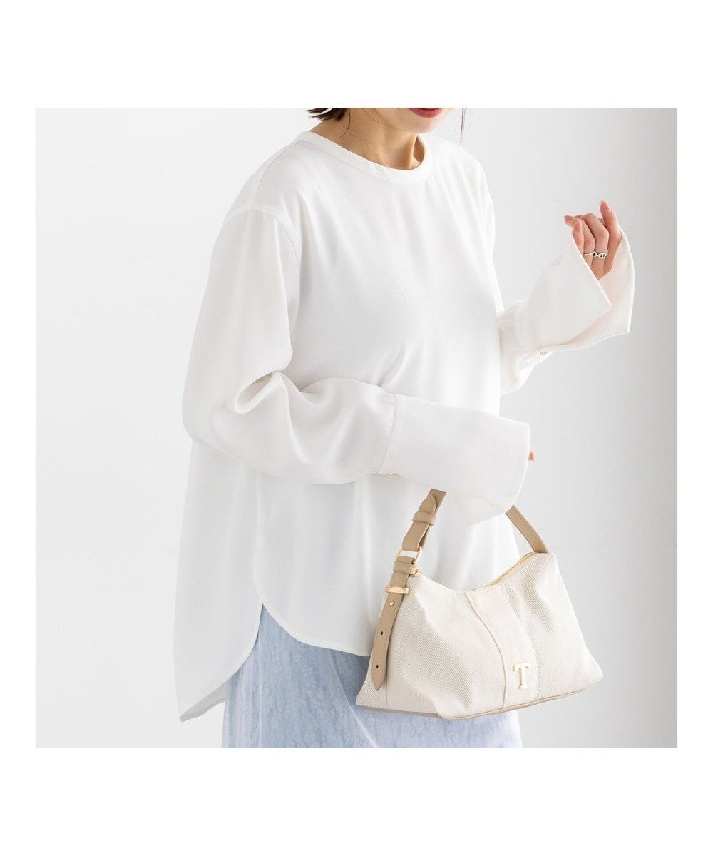 【テチチ/Te chichi】のジョーゼットTブラウス 人気、トレンドファッション・服の通販 founy(ファニー) 　ファッション　Fashion　レディースファッション　Fashion for Women　トップス・カットソー　Cut & Sew Tops　シャツ・ブラウス・オフィスカジュアル　Elegant Blouses & Button-Ups　おすすめ　Recommended / Our Picks　カフス　Cuff Design　ジョーゼット　Georgette, Semi-Sheer Fabric　スラックス　Slacks, Dress Pants　デニム　Denim, Jeans Material　バランス　Balance, Style Balance　エレガント 上品　Elegant　夏　Summer　S/S・春夏　SS, Spring/Summer, Warm Season　A/W・秋冬　Autumn/Winter　 other-1|ID: prp329100004864443 ipo3291000000036203055