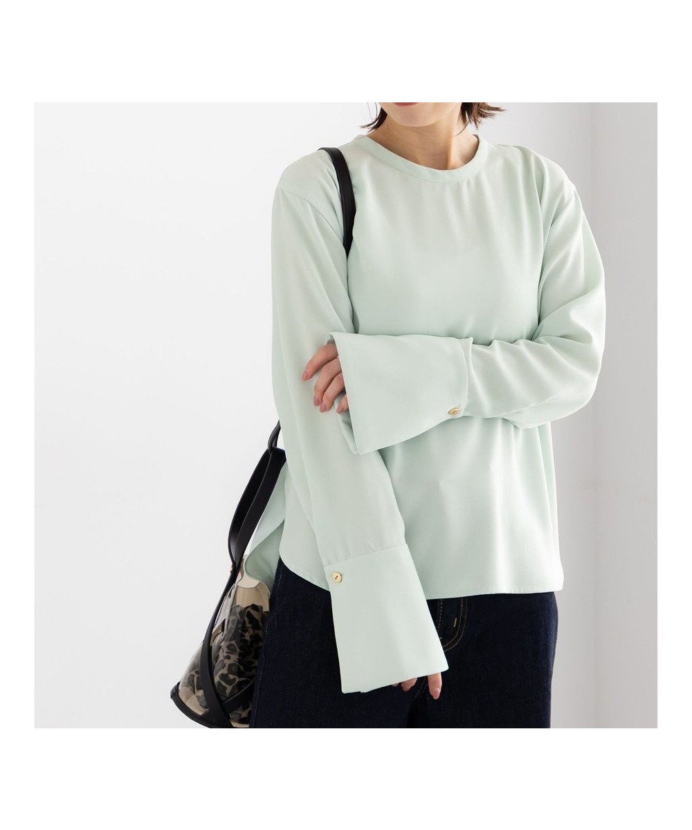 【テチチ/Te chichi】のジョーゼットTブラウス インテリア・キッズ・メンズ・レディースファッション・服の通販 founy(ファニー) 　ファッション　Fashion　レディースファッション　Fashion for Women　トップス・カットソー　Cut & Sew Tops　シャツ・ブラウス・オフィスカジュアル　Elegant Blouses & Button-Ups　おすすめ　Recommended / Our Picks　カフス　Cuff Design　ジョーゼット　Georgette, Semi-Sheer Fabric　スラックス　Slacks, Dress Pants　デニム　Denim, Jeans Material　バランス　Balance, Style Balance　エレガント 上品　Elegant　夏　Summer　S/S・春夏　SS, Spring/Summer, Warm Season　A/W・秋冬　Autumn/Winter　ミント|ID: prp329100004864443 ipo3291000000036203062