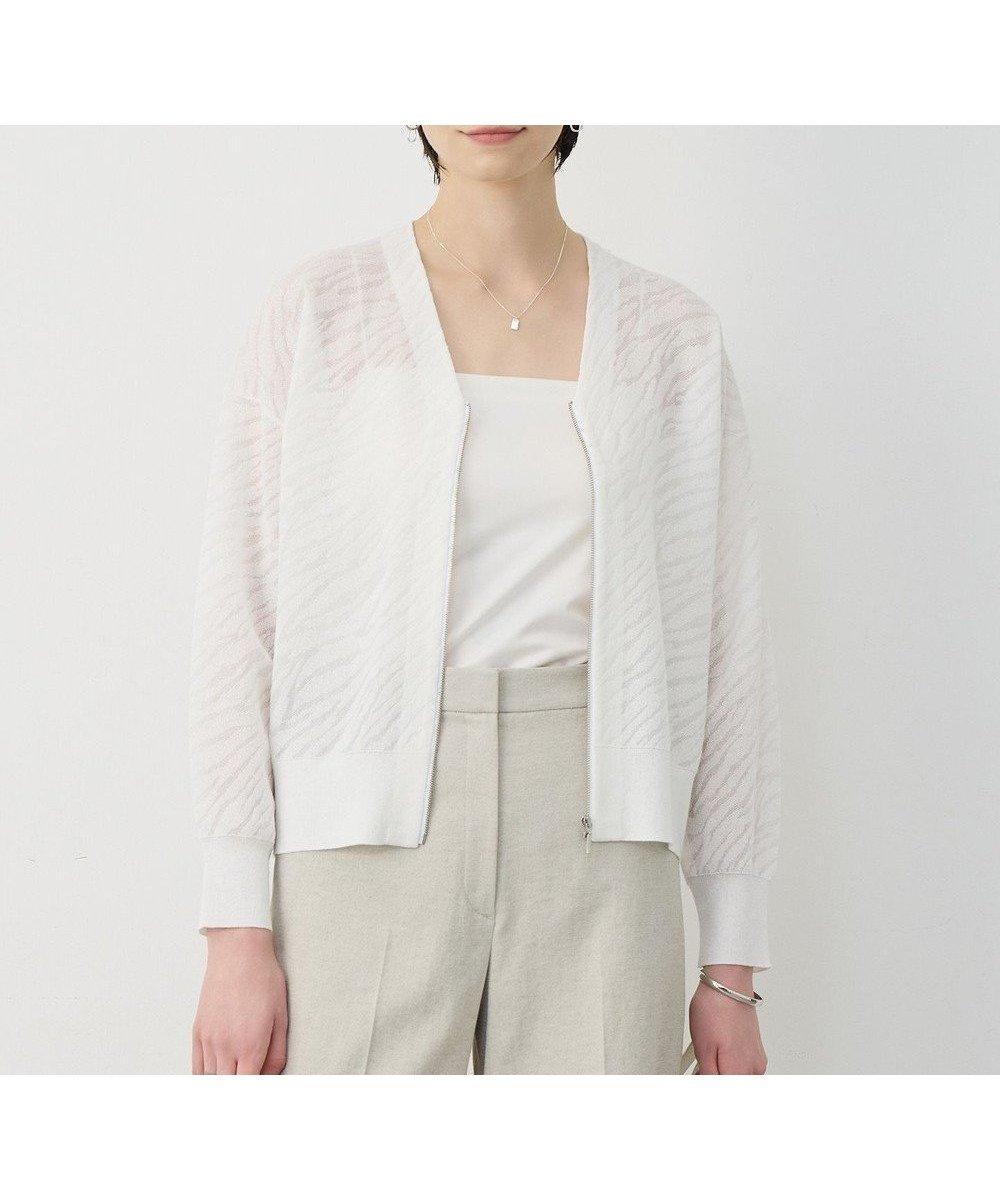 【アイシービー/iCB】のシアージャカード ニットブルゾン 人気、トレンドファッション・服の通販 founy(ファニー) 　ファッション　Fashion　レディースファッション　Fashion for Women　アウター　Coat / Outerwear Collection　レディースジャケット・軽アウター　Jackets　ブルゾンジャケット・スポーティアウター　Blouson Jackets　春　Spring　洗える　Machine Washable　シンプル　Simple, Minimal　ジップ　Zip, Zipper　ジャケット　Jacket, Outerwear　デコルテ　Décolleté, Neckline　ブルゾン　Blouson, Bomber Jacket　羽織　Haori, Light Jacket　リネン　Linen, Linen Fabric　S/S・春夏　SS, Spring/Summer, Warm Season　夏　Summer　2026年　2026　 other-1|ID: prp329100004864461 ipo3291000000036203347