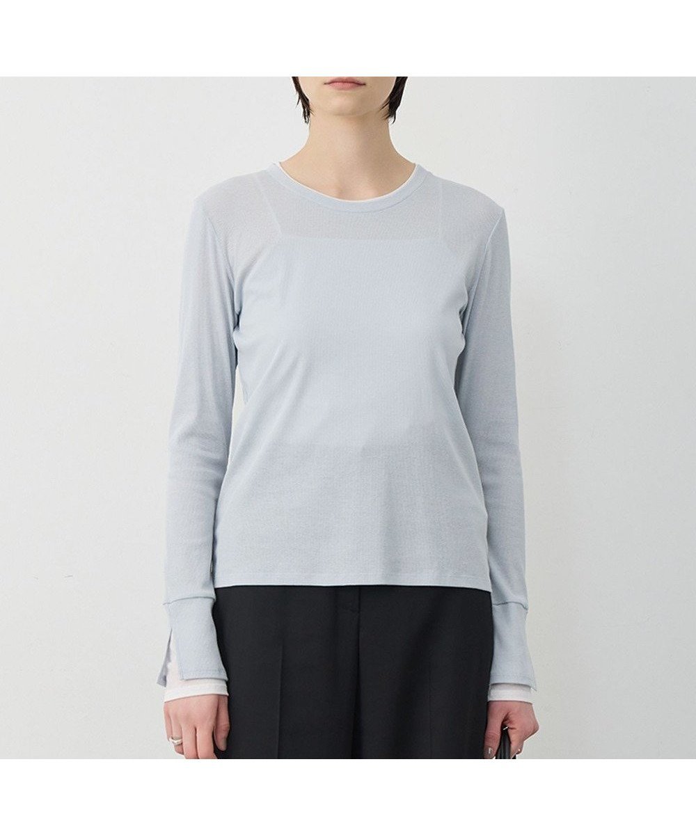 【アイシービー/iCB】のセミシアーテレコ レイヤード風カットソー 人気、トレンドファッション・服の通販 founy(ファニー) 　ファッション　Fashion　レディースファッション　Fashion for Women　トップス・カットソー　Cut & Sew Tops　シャツ・ブラウス・オフィスカジュアル　Elegant Blouses & Button-Ups　ロングTシャツ・Tシャツ　Longline T-Shirts & Tees　カットソー・ベーシックTシャツ　Cut-and-Sewn Tops / Stretch Tees & Basics　春　Spring　カットソー　Cut and Sewn Top　シアー　Sheer, See-Through　ジャケット　Jacket, Outerwear　スリット　Slit, Slit Detail　テレコ　Ribbed, Rib Stitch　ブルゾン　Blouson, Bomber Jacket　S/S・春夏　SS, Spring/Summer, Warm Season　おすすめ　Recommended / Our Picks　夏　Summer　2026年　2026　 other-1|ID: prp329100004864477 ipo3291000000036203558