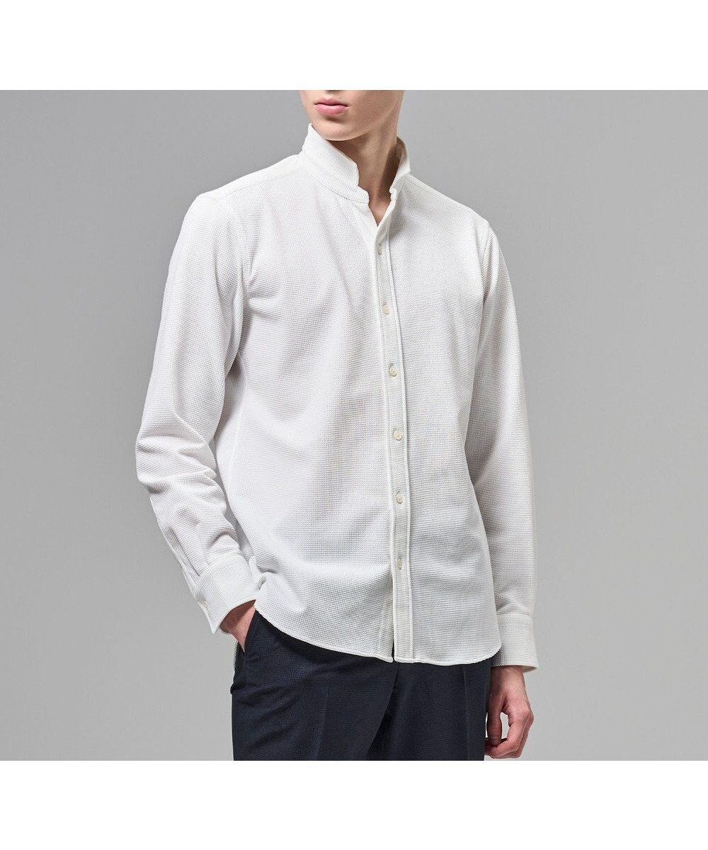 【ジョゼフ オム/JOSEPH HOMME / MEN】の【新素材】グリットタックジャージー ウィングカラーシャツ インテリア・キッズ・メンズ・レディースファッション・服の通販 founy(ファニー) ファッション Fashion メンズファッション Fashion for Men トップス・カットソー Cut & Sew Tops メンズシャツ Shirts 春 Spring シェイプ Shape, Slim Fit シンプル Simple, Minimal ジャケット Jacket, Outerwear セットアップ Set-Up, Coordinated Outfit 長袖 Long Sleeve, Full Sleeve S/S・春夏 SS, Spring/Summer, Warm Season 夏 Summer ホワイト系|ID: prp329100004866126 ipo3291000000036223338