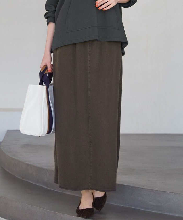 【23区/NIJYUSANKU】の【SLOW/一部店舗限定】ガーメントツイル セミフレア スカート インテリア・キッズ・メンズ・レディースファッション・服の通販 founy(ファニー) https://founy.com/ ファッション Fashion レディースファッション Fashion for Women スカート Skirts Aライン・フレアスカート A-Line & Flared Skirts ヴィンテージ Vintage Style 春 Spring シンプル Simple, Minimal スウェット / スエット Sweatshirt, Sweatwear セットアップ Set-Up, Coordinated Outfit ツイル Twist, Twisted Detail ドレープ Drape, Draping Fabric フレア Flare, Flared リラックス Relax, Relaxed Fit ワイド Wide, Wide Fit S/S・春夏 SS, Spring/Summer, Warm Season おすすめ Recommended / Our Picks 夏 Summer 2026年 2026 |ID: prp329100004866136 ipo3291000000036223536