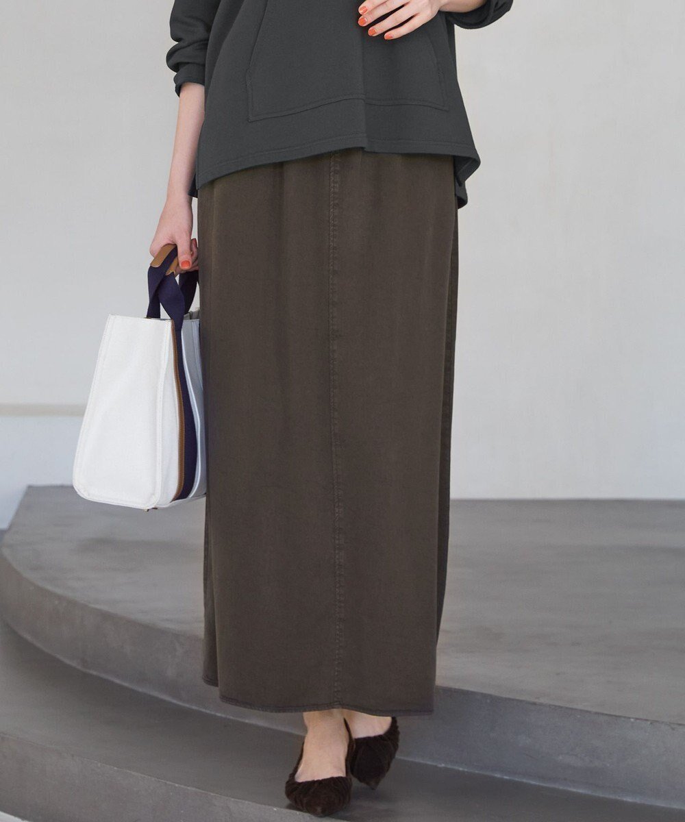 【23区/NIJYUSANKU】の【SLOW/一部店舗限定】ガーメントツイル セミフレア スカート 人気、トレンドファッション・服の通販 founy(ファニー) 　ファッション　Fashion　レディースファッション　Fashion for Women　スカート　Skirts　Aライン・フレアスカート　A-Line & Flared Skirts　ヴィンテージ　Vintage Style　春　Spring　シンプル　Simple, Minimal　スウェット / スエット　Sweatshirt, Sweatwear　セットアップ　Set-Up, Coordinated Outfit　ツイル　Twist, Twisted Detail　ドレープ　Drape, Draping Fabric　フレア　Flare, Flared　リラックス　Relax, Relaxed Fit　ワイド　Wide, Wide Fit　S/S・春夏　SS, Spring/Summer, Warm Season　おすすめ　Recommended / Our Picks　夏　Summer　2026年　2026　 other-1|ID: prp329100004866136 ipo3291000000036223536