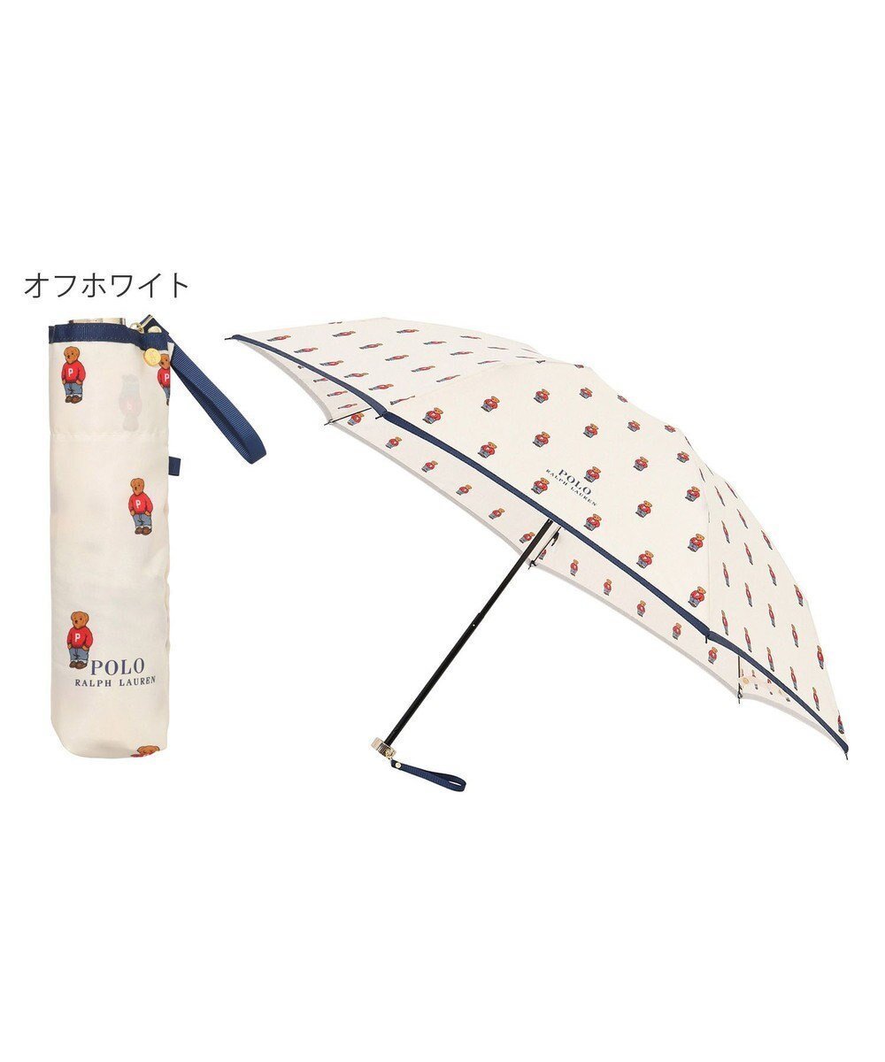【ムーンバット/MOONBAT】のPOLO RALPH LAUREN 折りたたみ傘 FLAG BEAR ツイル インテリア・キッズ・メンズ・レディースファッション・服の通販 founy(ファニー) 　ファッション　Fashion　レディースファッション　Fashion for Women　レイングッズ・傘・晴雨兼用傘　Umbrellas & Rain Gear　アイビー　Ivy Pattern　ツイル　Twist, Twisted Detail　トリミング　Trimming, Decorative Edge　ニューヨーク　New York, NYC Style　プリント　Print, Printed Pattern　傘　Umbrella, Parasol　オフホワイト|ID: prp329100004866144 ipo3291000000036223655