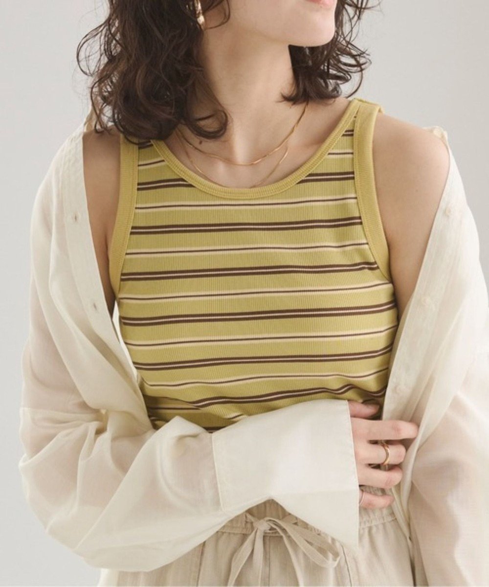 【ウィゴー/WEGO】の【ANGIE VINTAGE】カップ付きマルチボーダータンク 人気、トレンドファッション・服の通販 founy(ファニー) 　ファッション　Fashion　レディースファッション　Fashion for Women　トップス・カットソー　Cut & Sew Tops　インナー　Innerwear　春　Spring　カーディガン　Cardigan, Knitwear　キャミワンピース　Cami Dress, Slip Dress　シアー　Sheer, See-Through　スマホ　Smartphone, Mobile Device　タンク　Tank Top, Sleeveless Top　デニム　Denim, Jeans Material　トレンド　Trend, Trending Now　フィット　Fit, Slim Fit　ベーシック　Basic, Essential　ボーダー　Border, Stripe　ポケット　Pocket, Pocket Detail　羽織　Haori, Light Jacket　ミックス　Mix, Mixed Style　リラックス　Relax, Relaxed Fit　レース　Lace, Lace Fabric　ロング　Long, Long-Length　S/S・春夏　SS, Spring/Summer, Warm Season　夏　Summer　2025年　2025　2025春夏・S/S　Spring/Summer 2025 SS25　 other-1|ID: prp329100004866167 ipo3291000000036224135