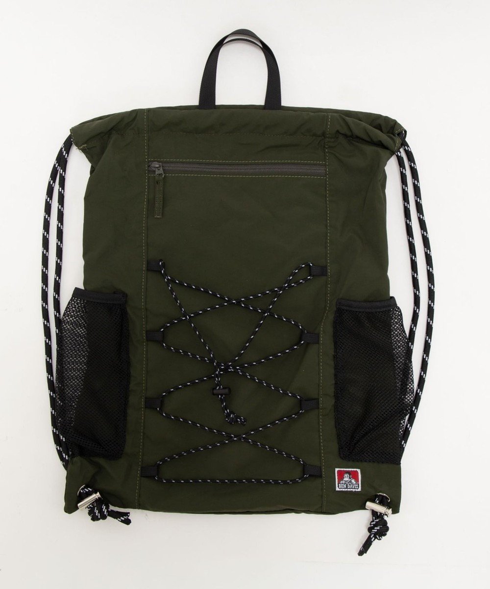 【ウィゴー/WEGO】のBENDAVIS ナップサック インテリア・キッズ・メンズ・レディースファッション・服の通販 founy(ファニー) 　ファッション　Fashion　レディースファッション　Fashion for Women　バッグ　Bags　軽量　Lightweight, Ultra Light　ジーンズ　Jeans, Denim Pants　スマホ　Smartphone, Mobile Device　トレンド　Trend, Trending Now　ドローコード　Drawcord, Drawstring Cord　パターン　Pattern, Design Print　フロント　Front, Front Design　ポケット　Pocket, Pocket Detail　メッシュ　Mesh, Net Fabric　リュック　Backpack, Rucksack　ワーク　Workwear, Utility Style　旅行　Travel　ビジネス 仕事 通勤　Business / Work / Commuting　カーキ|ID: prp329100004866182 ipo3291000000036224310