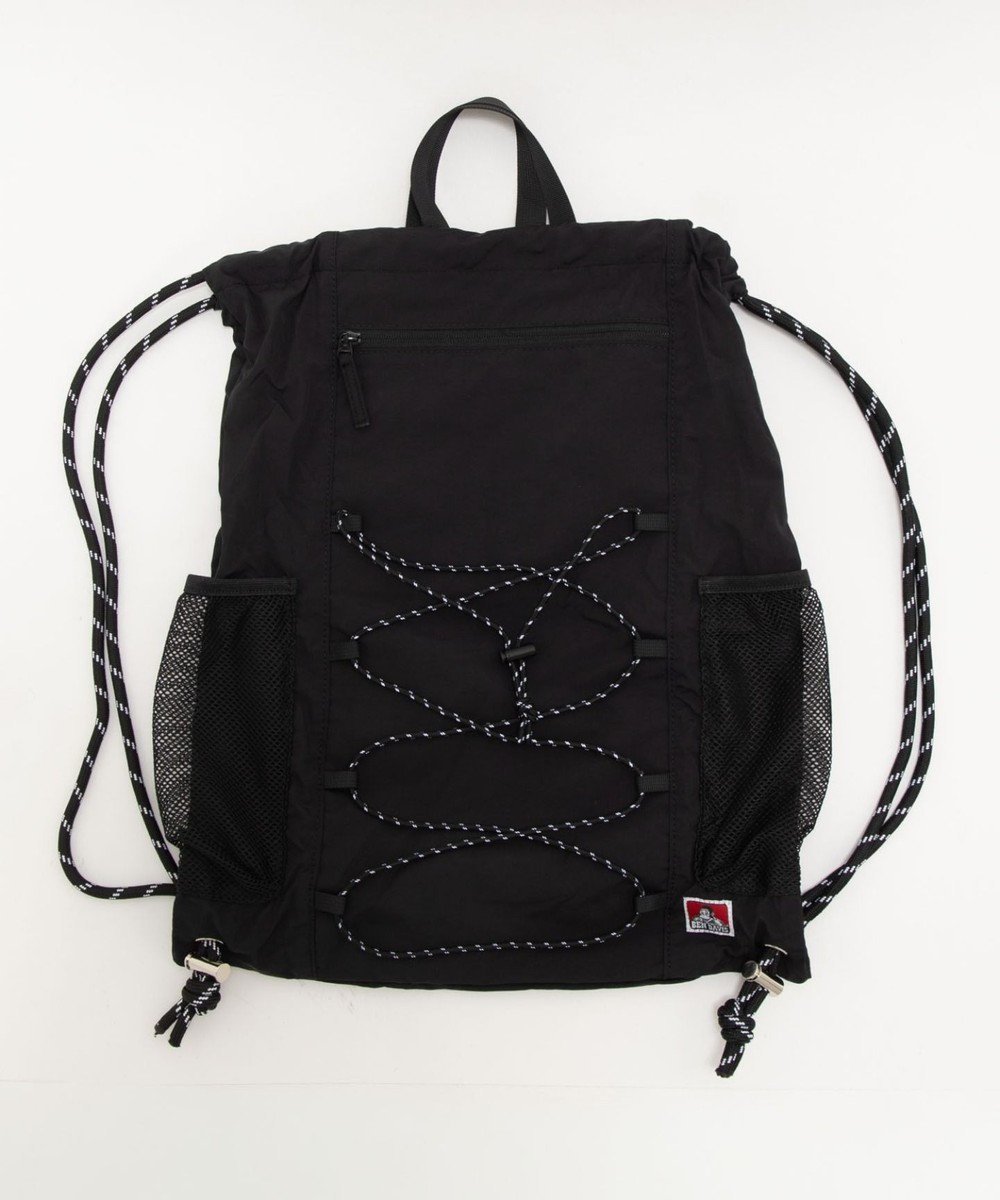 【ウィゴー/WEGO】のBENDAVIS ナップサック インテリア・キッズ・メンズ・レディースファッション・服の通販 founy(ファニー) 　ファッション　Fashion　レディースファッション　Fashion for Women　バッグ　Bags　軽量　Lightweight, Ultra Light　ジーンズ　Jeans, Denim Pants　スマホ　Smartphone, Mobile Device　トレンド　Trend, Trending Now　ドローコード　Drawcord, Drawstring Cord　パターン　Pattern, Design Print　フロント　Front, Front Design　ポケット　Pocket, Pocket Detail　メッシュ　Mesh, Net Fabric　リュック　Backpack, Rucksack　ワーク　Workwear, Utility Style　旅行　Travel　ビジネス 仕事 通勤　Business / Work / Commuting　ブラック|ID: prp329100004866182 ipo3291000000036224314