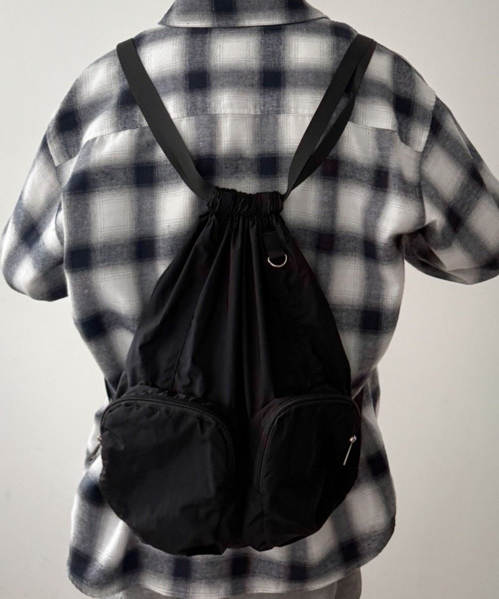 【ウィゴー/WEGO】の【ユニセックス着用ITEM】ポケットデザインナップサック インテリア・キッズ・メンズ・レディースファッション・服の通販 founy(ファニー) 　ファッション　Fashion　レディースファッション　Fashion for Women　バッグ　Bags　シンプル　Simple, Minimal　スマホ　Smartphone, Mobile Device　フロント　Front, Front Design　ポケット　Pocket, Pocket Detail　リュック　Backpack, Rucksack　A/W・秋冬　Autumn/Winter　軽量　Lightweight, Ultra Light　ビジネス 仕事 通勤　Business / Work / Commuting　ブラック|ID: prp329100004866185 ipo3291000000036224356