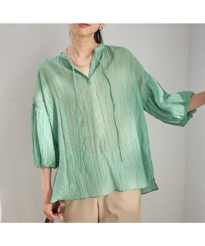 【エニー/ANY】のバルーンスリーブスキッパーブラウス インテリア・キッズ・メンズ・レディースファッション・服の通販 founy(ファニー) https://founy.com/ ファッション Fashion レディースファッション Fashion for Women トップス・カットソー Cut & Sew Tops シャツ・ブラウス・オフィスカジュアル Elegant Blouses & Button-Ups インナー Innerwear キャミソール Camisole, Spaghetti Strap Top シアー Sheer, See-Through スキッパー Skipper, Open Collar ストレート Straight, Straight Cut スリット Slit, Slit Detail ワッシャー Washer, Crinkled Finish 夏 Summer 春 Spring S/S・春夏 SS, Spring/Summer, Warm Season |ID: prp329100004866196 ipo3291000000036305851