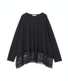 【グリーンパークス/Green Parks】の裾イレヘムレースドッキングプルオーバー 人気、トレンドファッション・服の通販 founy(ファニー) ファッション Fashion レディースファッション Fashion for Women トップス・カットソー Cut & Sew Tops シャツ・ブラウス・オフィスカジュアル Elegant Blouses & Button-Ups ロングTシャツ・Tシャツ Longline T-Shirts & Tees カジュアルプルオーバー・ニットトップス Pullovers & Knit Tops / Casual Pullovers カットソー・ベーシックTシャツ Cut-and-Sewn Tops / Stretch Tees & Basics イレギュラーヘム Irregular Hem イレヘム Irregular Hemline 春 Spring カットソー Cut and Sewn Top シンプル Simple, Minimal ドッキング Docking, Mixed Material ポケット Pocket, Pocket Detail レース Lace, Lace Fabric S/S・春夏 SS, Spring/Summer, Warm Season 夏 Summer エレガント 上品 Elegant thumbnail Black|ID: prp329100004866200 ipo3291000000036224526