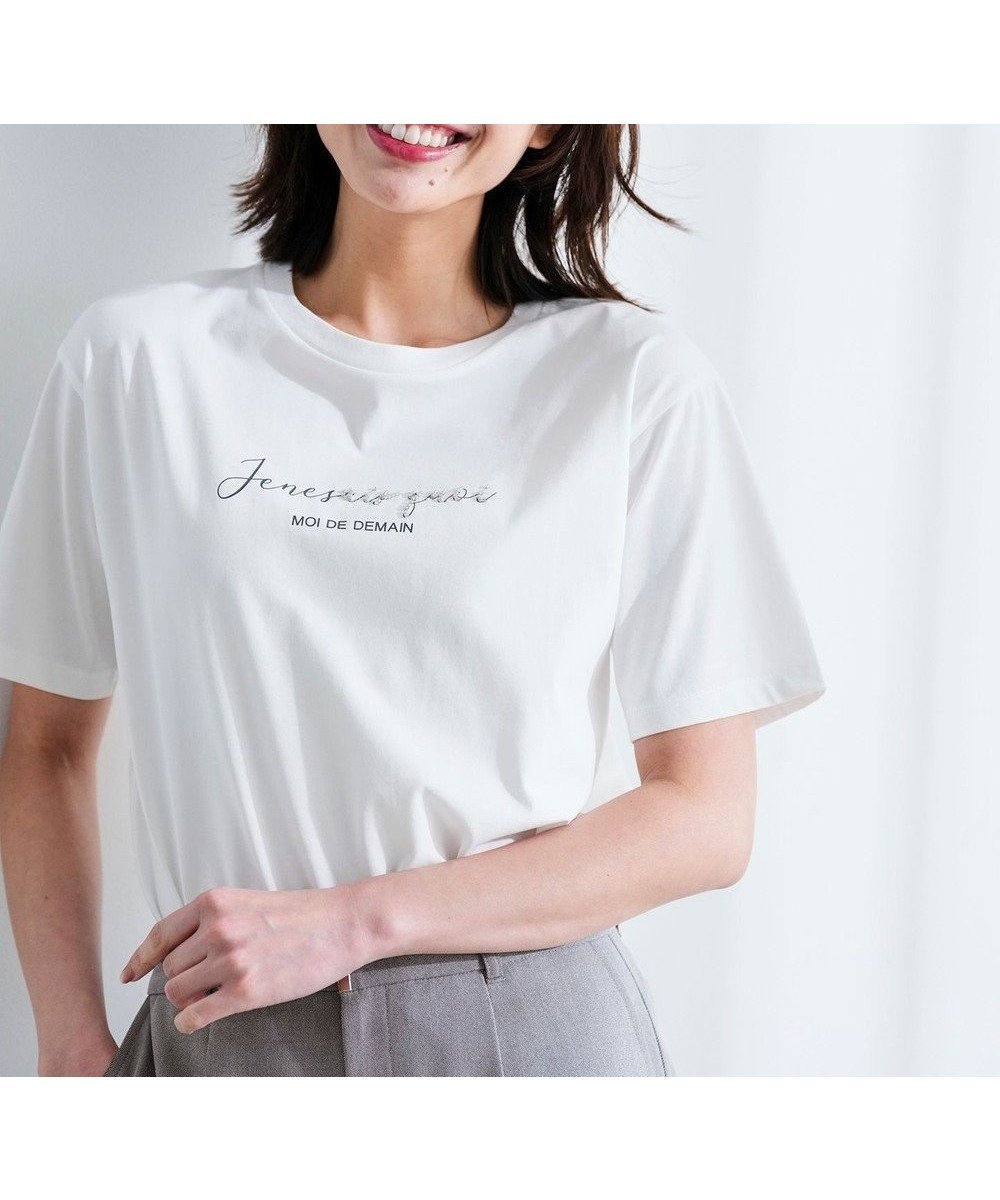 【エニィ スィス/any SiS】のビジュープリント Tシャツ インテリア・キッズ・メンズ・レディースファッション・服の通販 founy(ファニー) 　ファッション　Fashion　レディースファッション　Fashion for Women　トップス・カットソー　Cut & Sew Tops　シャツ・ブラウス・オフィスカジュアル　Elegant Blouses & Button-Ups　ロングTシャツ・Tシャツ　Longline T-Shirts & Tees　カットソー・ベーシックTシャツ　Cut-and-Sewn Tops / Stretch Tees & Basics　春　Spring　カットソー　Cut and Sewn Top　シルバー　Silver, Metallic Silver　シンプル　Simple, Minimal　スリット　Slit, Slit Detail　トレンド　Trend, Trending Now　プリント　Print, Printed Pattern　S/S・春夏　SS, Spring/Summer, Warm Season　夏　Summer　エレガント 上品　Elegant　新作・新入荷　New Arrivals / New In　オフ|ID: prp329100004866202 ipo3291000000036224544