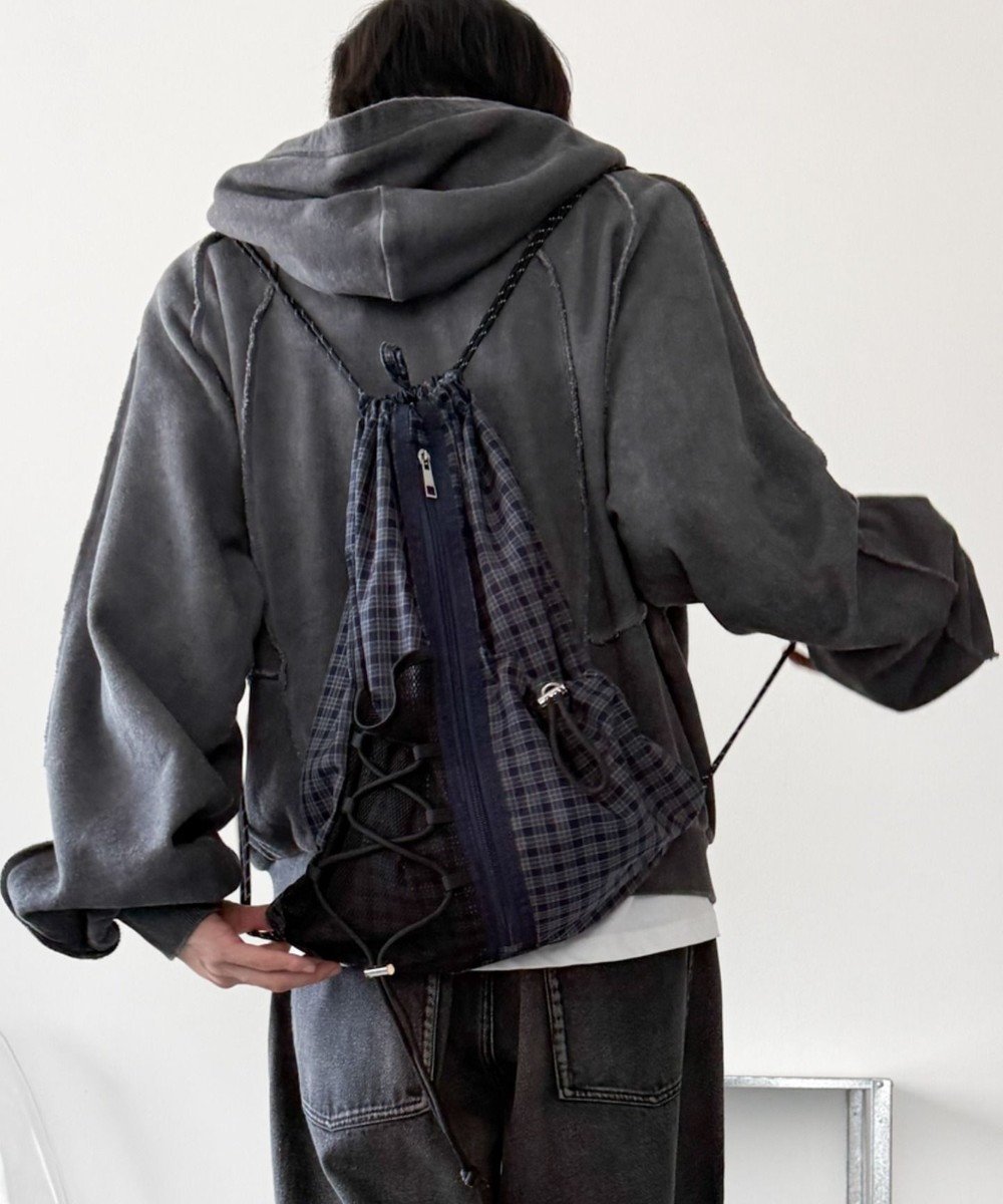 【ウィゴー/WEGO】の【ユニセックス着用ITEM】センターzipナップサック インテリア・キッズ・メンズ・レディースファッション・服の通販 founy(ファニー) 　ファッション　Fashion　レディースファッション　Fashion for Women　バッグ　Bags　スマホ　Smartphone, Mobile Device　センター　Center, Center Line　フロント　Front, Front Design　ポケット　Pocket, Pocket Detail　リュック　Backpack, Rucksack　ビジネス 仕事 通勤　Business / Work / Commuting　柄1|ID: prp329100004866203 ipo3291000000036224565