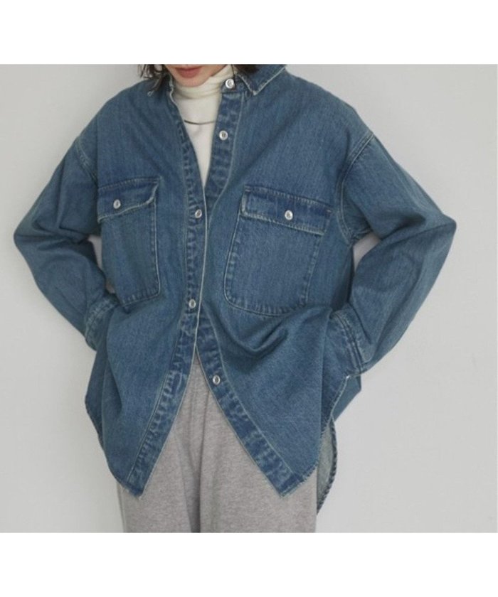 【ウィゴー/WEGO】の【ANGIE VINTAGE】オーバーサイズシャツジャケット インテリア・キッズ・メンズ・レディースファッション・服の通販 founy(ファニー) https://founy.com/ ファッション Fashion レディースファッション Fashion for Women アウター Coat / Outerwear Collection レディースジャケット・軽アウター Jackets デニムジャケット / カジュアルアウター Denim Jackets インナー Innerwear ヴィンテージ Vintage Style 洗える Machine Washable キャミソール Camisole, Spaghetti Strap Top ジャケット Jacket, Outerwear タンク Tank Top, Sleeveless Top タートルネック Turtleneck, High Neck ツイル Twist, Twisted Detail デニム Denim, Jeans Material トレンド Trend, Trending Now ビッグ Big, Oversized ベーシック Basic, Essential ポケット Pocket, Pocket Detail 半袖 Short Sleeve, Half Sleeve ミックス Mix, Mixed Style リラックス Relax, Relaxed Fit ロング Long, Long-Length A/W・秋冬 Autumn/Winter |ID: prp329100004866208 ipo3291000000036224639