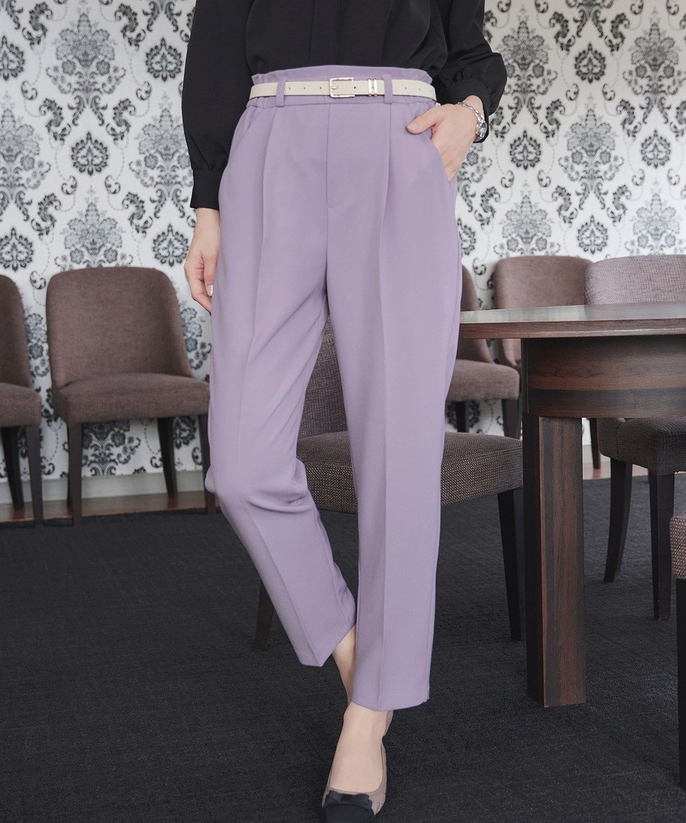 【ティアクラッセ/Tiaclasse】の【おのののかさん着用】とろみカラーテーパードパンツ インテリア・キッズ・メンズ・レディースファッション・服の通販 founy(ファニー) 　ファッション　Fashion　レディースファッション　Fashion for Women　パンツ　Pants & Trousers　ウォッシャブル　Machine Washable　春　Spring　洗える　Machine Washable　秋　Autumn　ストレッチ　Stretch, Stretchy Fabric　とろみ　Fluid, Flowy Fabric　ツイル　Twist, Twisted Detail　フェイク　Faux, Fake　フリル　Frill, Ruffle　ボトム　Bottoms, Lower Wear　ポケット　Pocket, Pocket Detail　ループ　Loop, Loop Knit　楽ちん　Easy Fit, Comfortable　冬　Winter / This Winter　A/W・秋冬　Autumn/Winter　S/S・春夏　SS, Spring/Summer, Warm Season　夏　Summer　エレガント 上品　Elegant　ビジネス 仕事 通勤　Business / Work / Commuting　ラベンダー|ID: prp329100004866214 ipo3291000000036224710