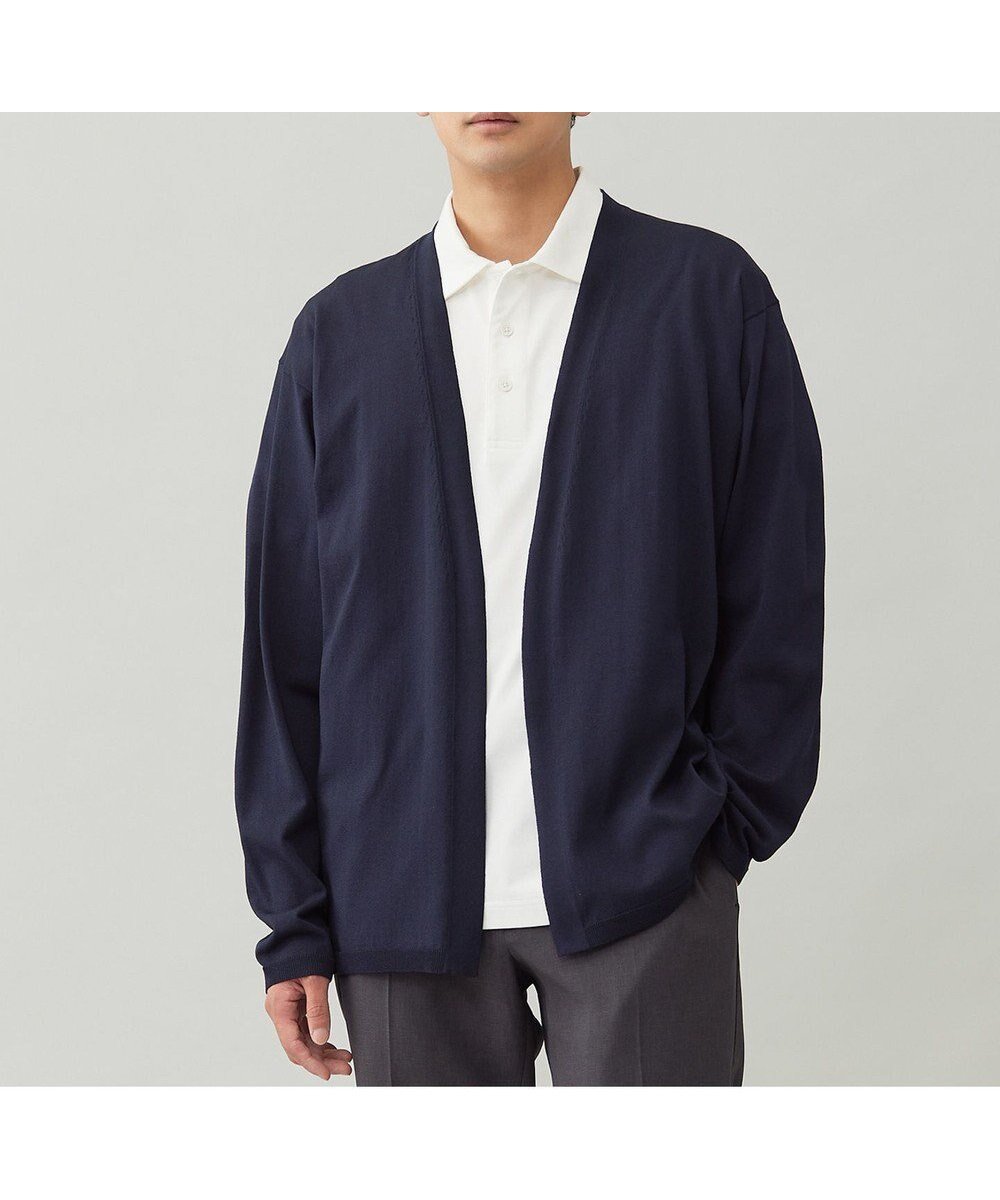 【アンフィーロ/UNFILO / MEN】のアラエルエアリーシアーカーデ インテリア・キッズ・メンズ・レディースファッション・服の通販 founy(ファニー) 　ファッション　Fashion　メンズファッション　Fashion for Men　トップス・カットソー　Cut & Sew Tops　カーディガン / 羽織り　Cardigans　ウォッシャブル　Machine Washable　カーディガン　Cardigan, Knitwear　抗菌　Antibacterial, Bacteria-Resistant　シアー　Sheer, See-Through　スラックス　Slacks, Dress Pants　デニム　Denim, Jeans Material　羽織　Haori, Light Jacket　A/W・秋冬　Autumn/Winter　S/S・春夏　SS, Spring/Summer, Warm Season　おすすめ　Recommended / Our Picks　夏　Summer　ビジネス 仕事 通勤　Business / Work / Commuting　ネイビー|ID: prp329100004866373 ipo3291000000036240947