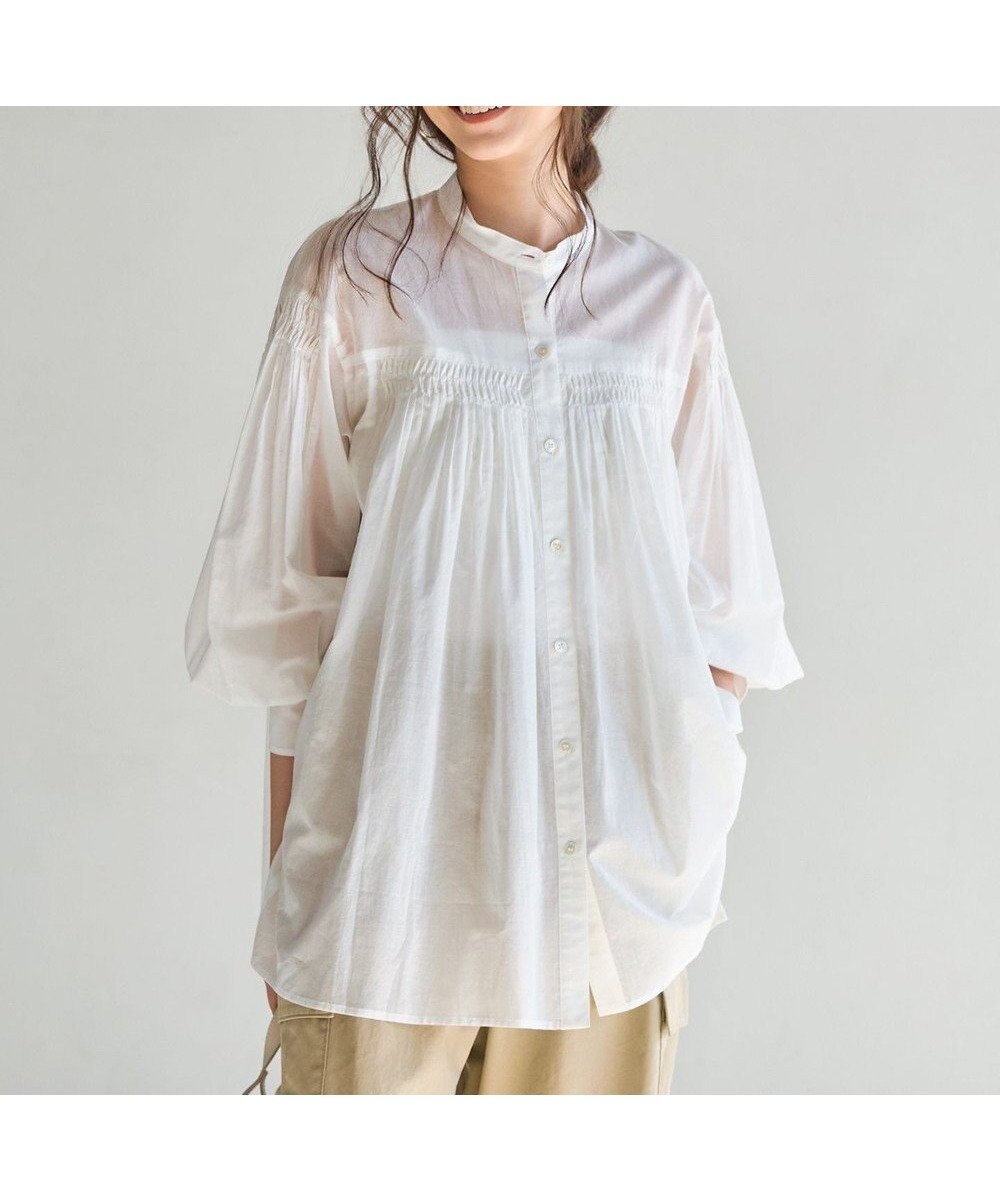 【23区/NIJYUSANKU】の【SLOW/一部店舗限定】コットンボイル ギャザー ブラウス インテリア・キッズ・メンズ・レディースファッション・服の通販 founy(ファニー) ファッション Fashion レディースファッション Fashion for Women トップス・カットソー Cut & Sew Tops シャツ・ブラウス・オフィスカジュアル Elegant Blouses & Button-Ups イエロー Yellow 春 Spring ギャザー Gathered, Ruffled タンブラー Tumbler, Travel Mug デニム Denim, Jeans Material 定番 Standard, Basic Item フェミニン Feminine, Girly リゾート Resort, Vacation Style リラックス Relax, Relaxed Fit S/S・春夏 SS, Spring/Summer, Warm Season 夏 Summer エレガント 上品 Elegant 2026年 2026 ホワイト系|ID: prp329100004866382 ipo3291000000036241107